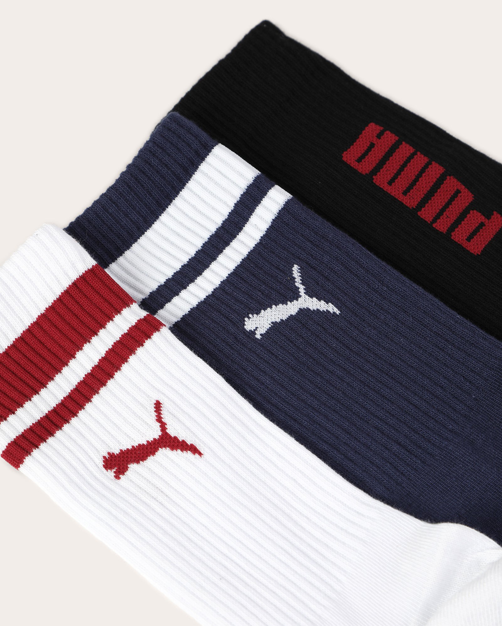 Kit meia masculina 3 pares cano longo multicor | Puma