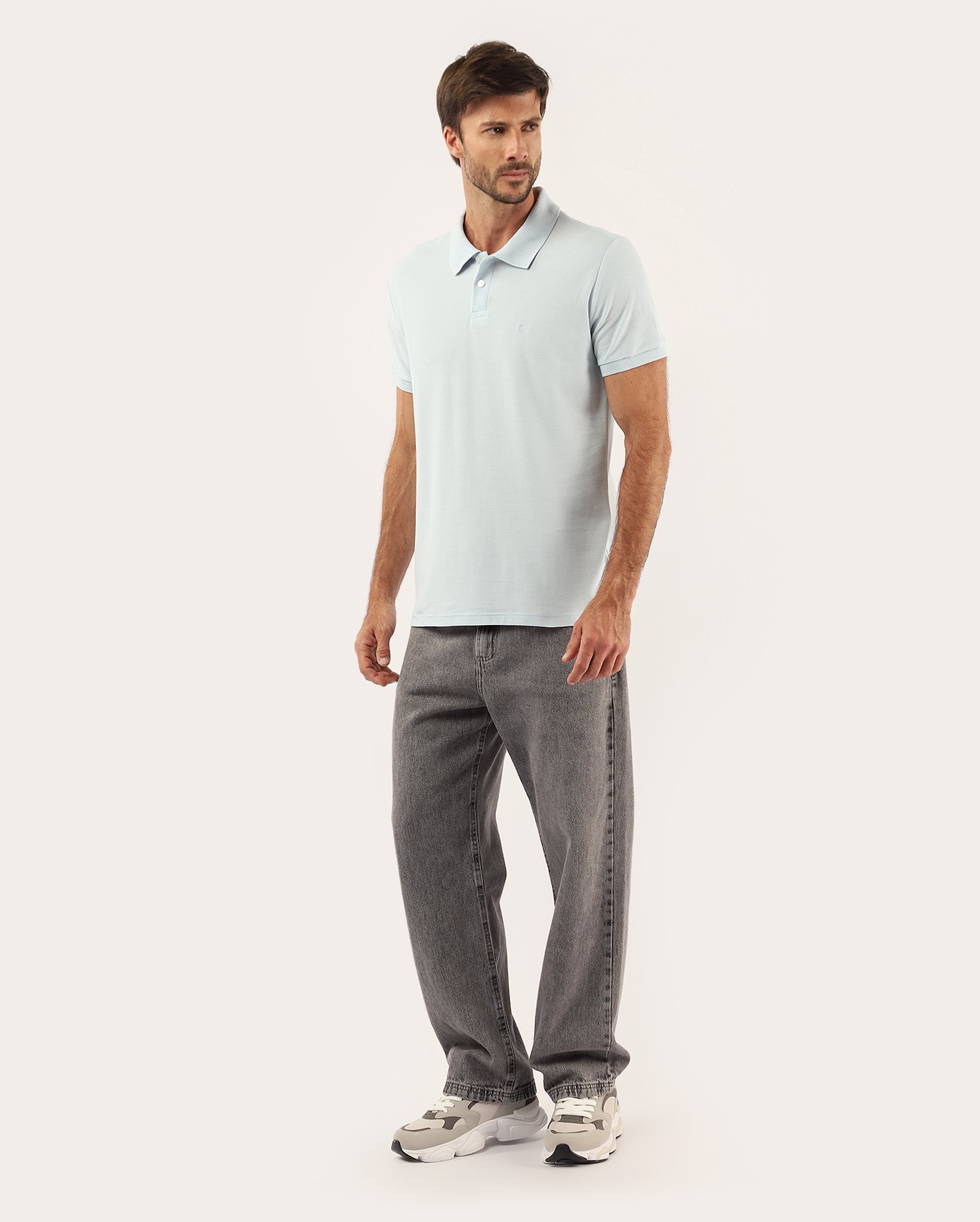 Camisa polo masculina Pool Legacy regular piquet - Azul Claro