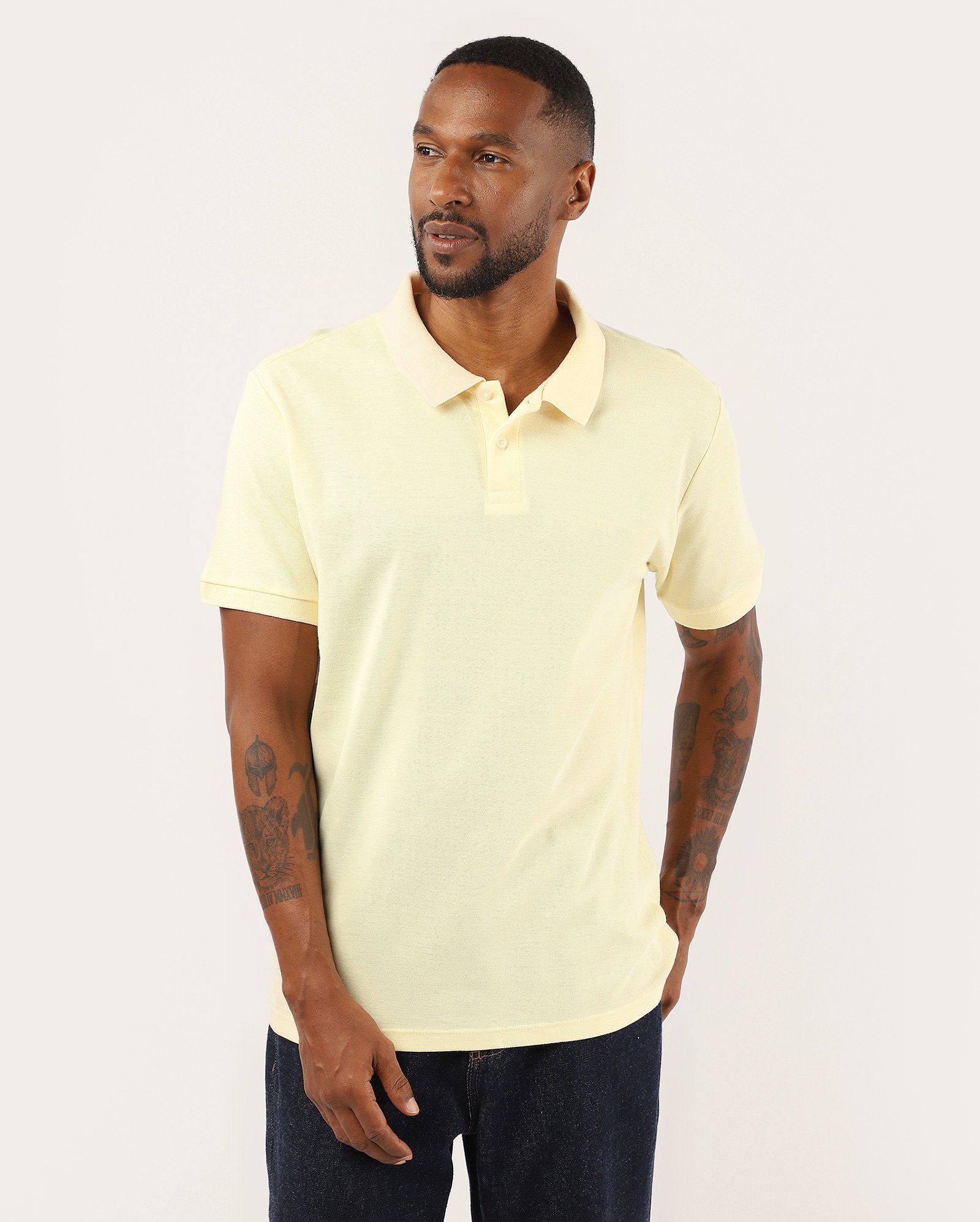 Camisa polo masculina Pool Legacy regular piquet - Amarelo Claro
