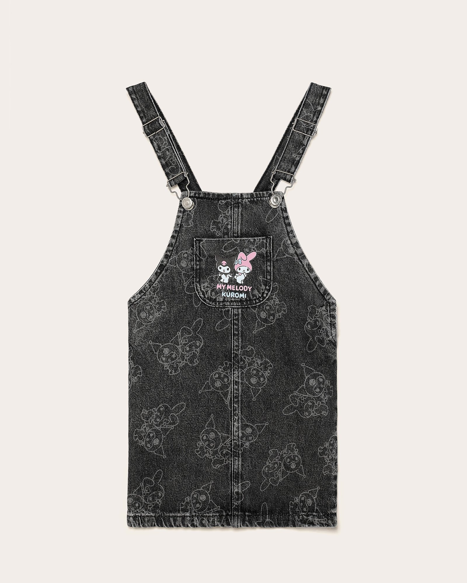 Salopete black jeans infantil My Melody e Kuromi 4-10A | Sanrio
