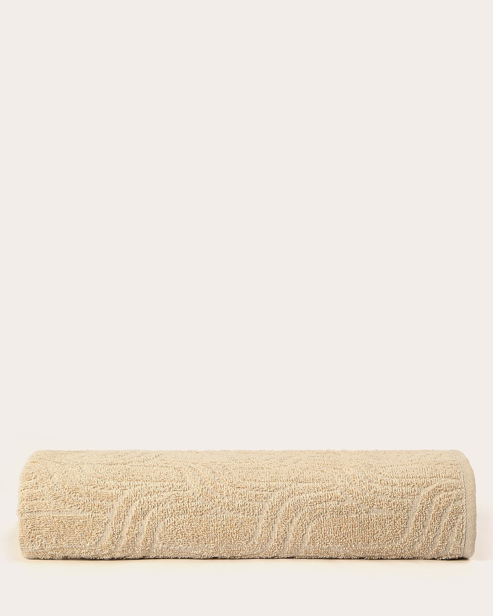 Toalha de banho com textura Keljacq - Bege | Karsten