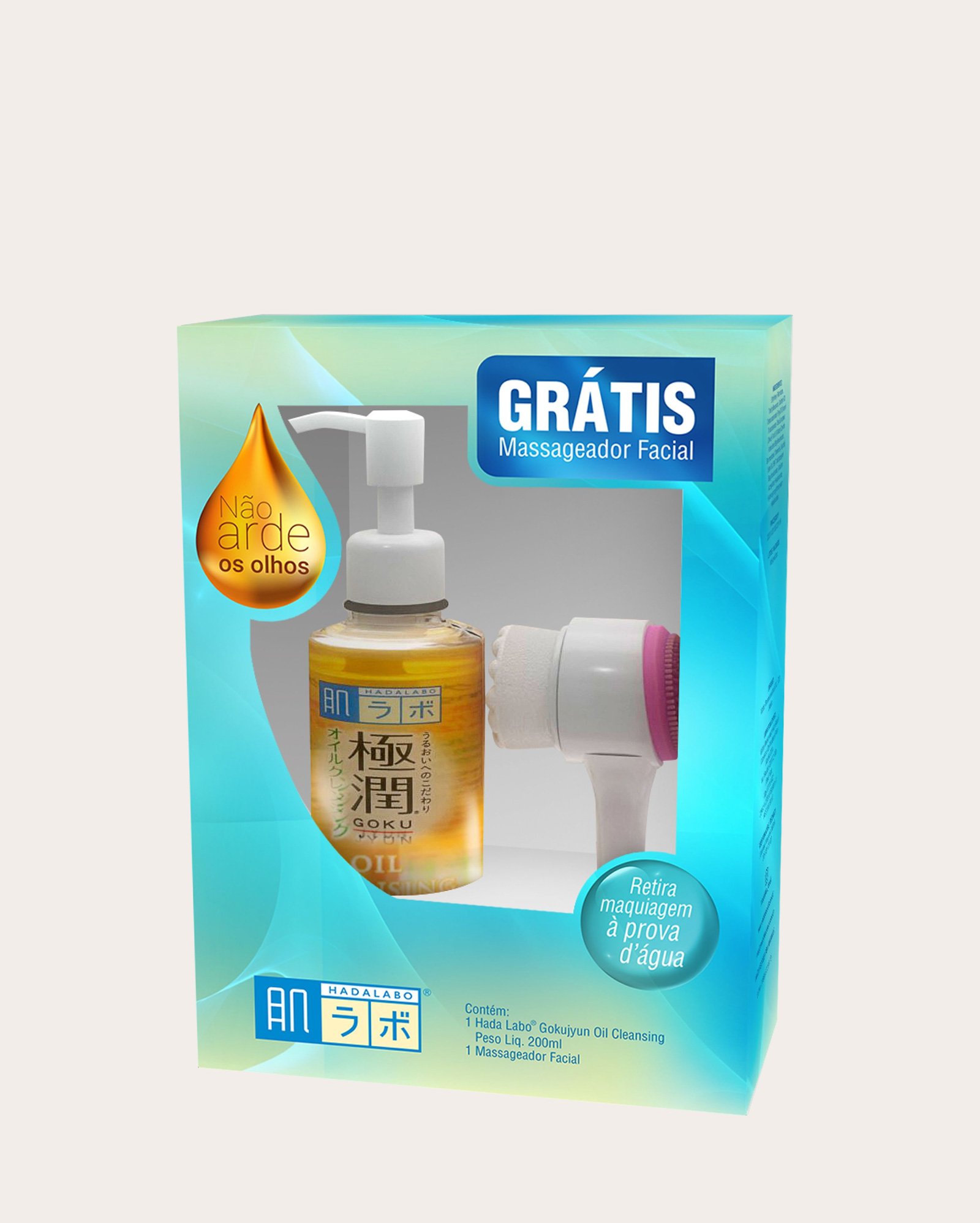 Kit demaquilante facial Gokujyun Cleansing Oil 170ml + massageador facial com haste | Hada Labo