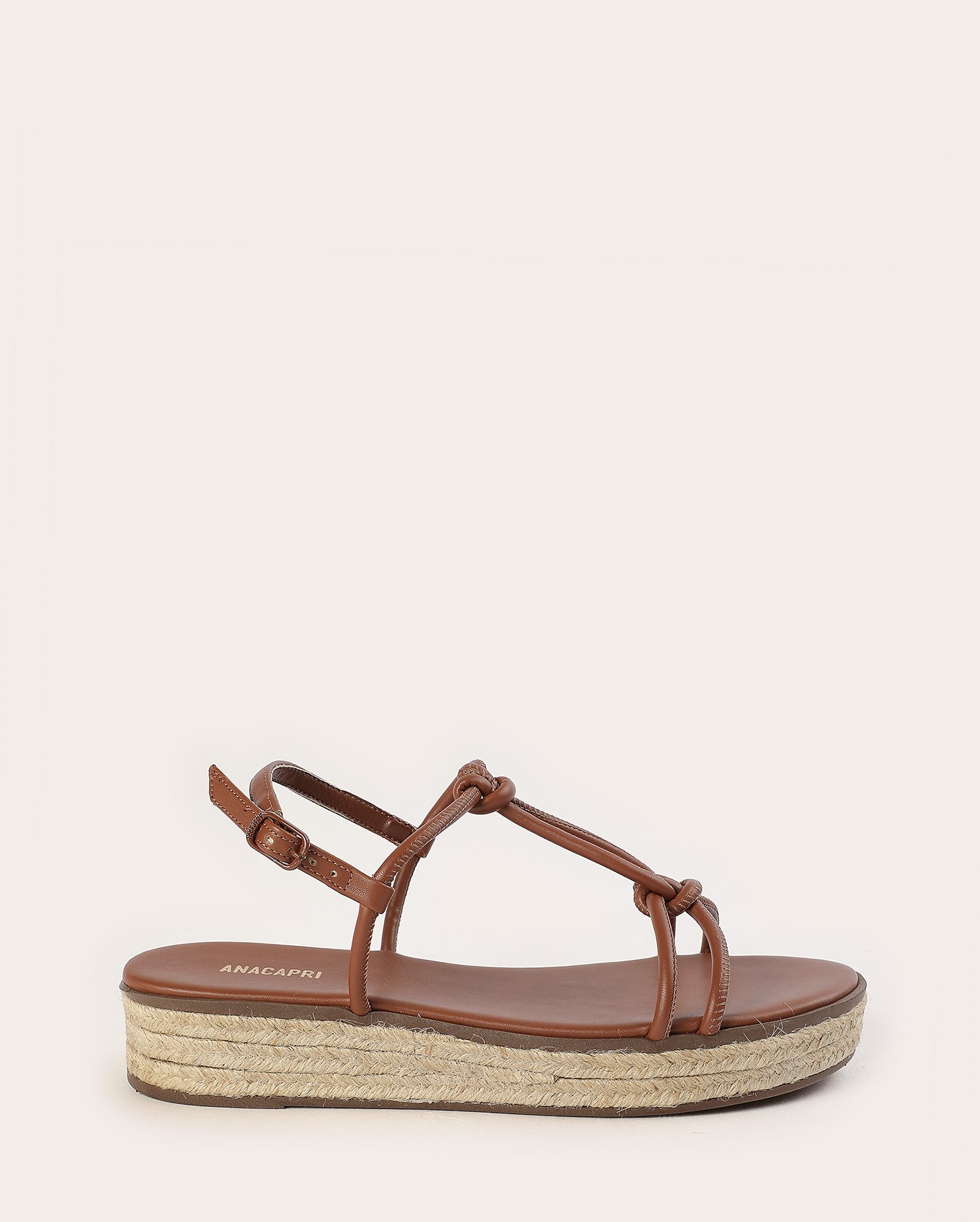 Sandália feminina flatform com nó - Marrom Claro | Anacapri