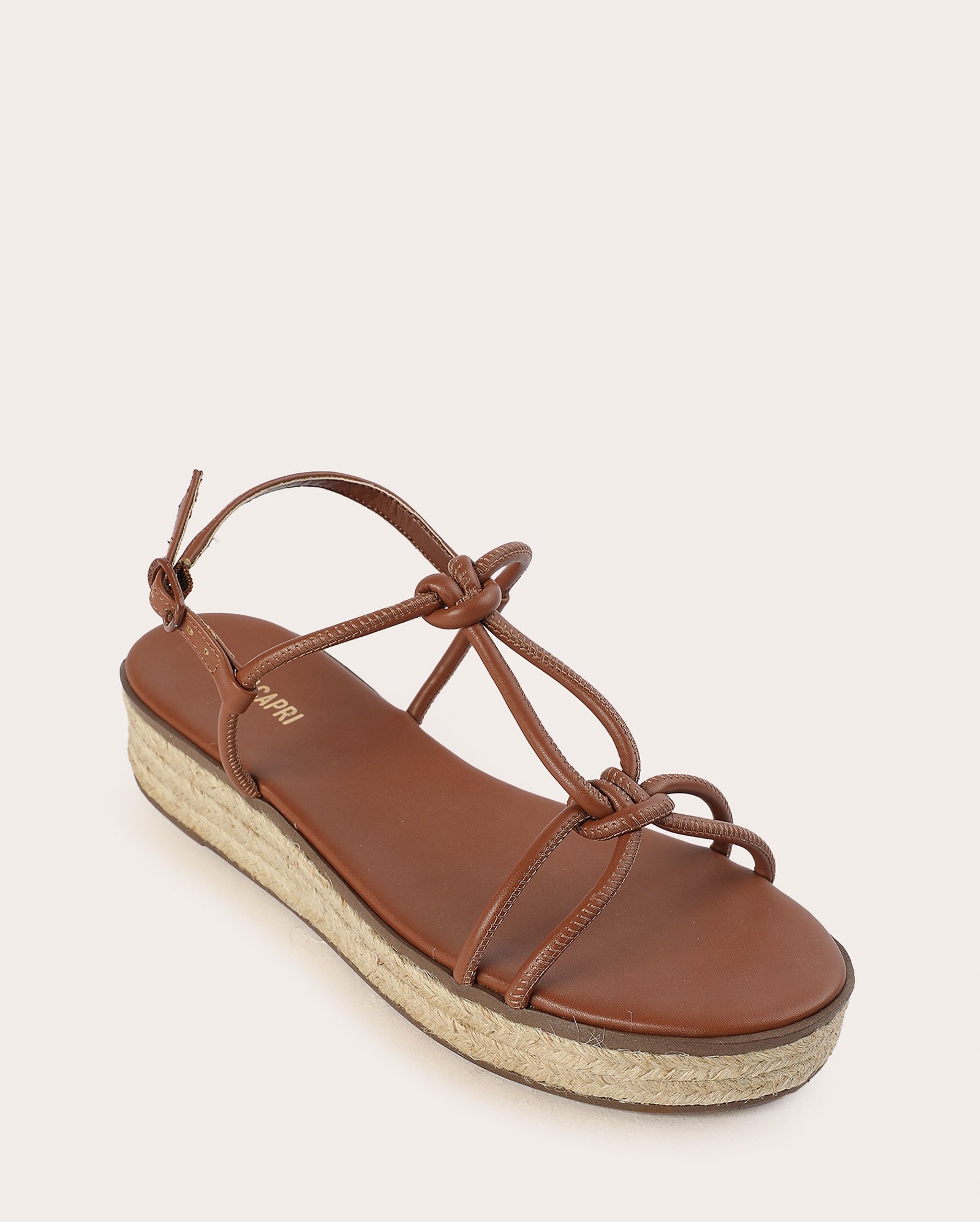 Sandália feminina flatform com nó - Marrom Claro | Anacapri