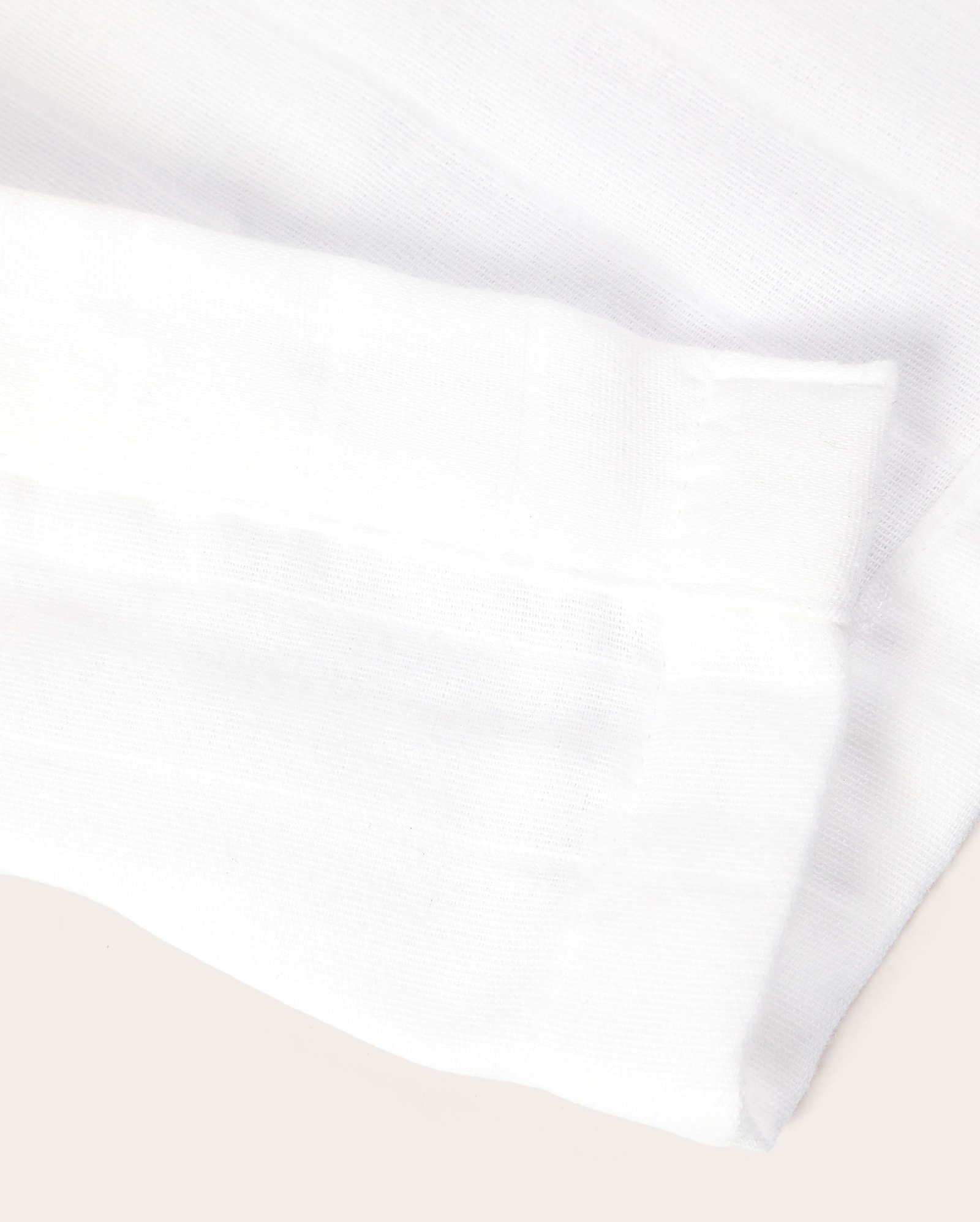Roupão de algodão Lino com faixa e bolsos - Branco | Karsten