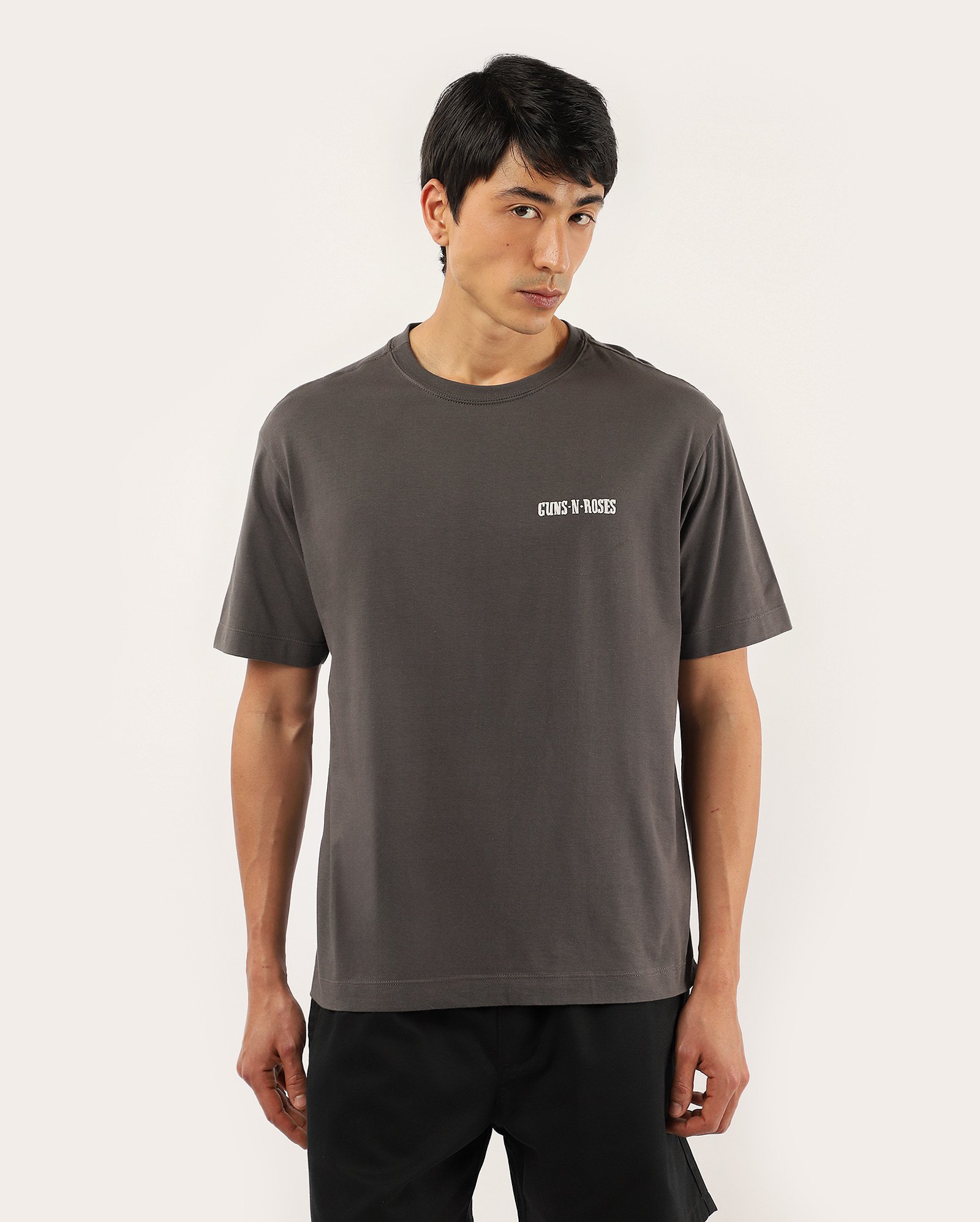 Camiseta masculina relaxed cinza | Guns N' Roses