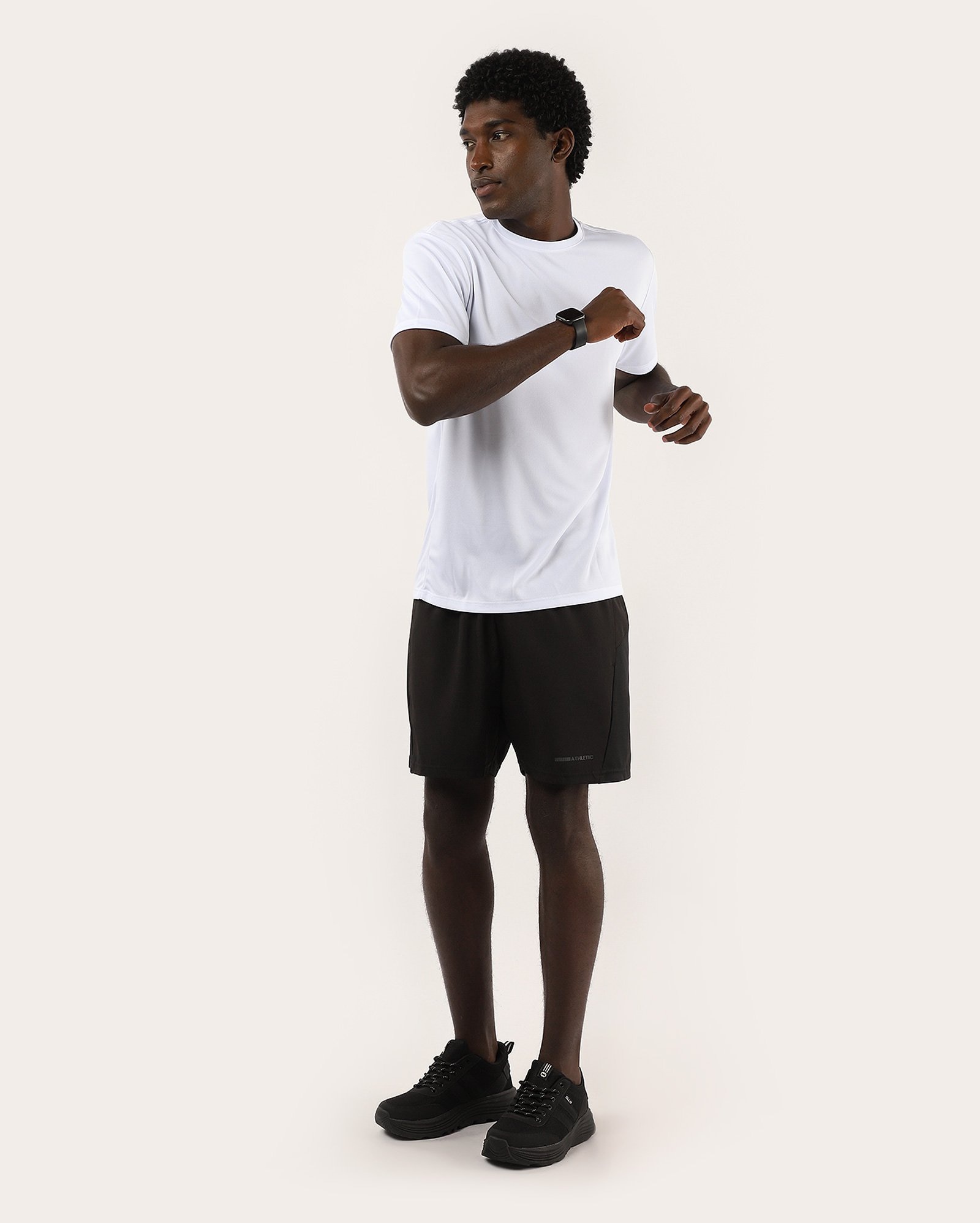 Bermuda esportiva masculina cós elástico athletic preta | Body Work