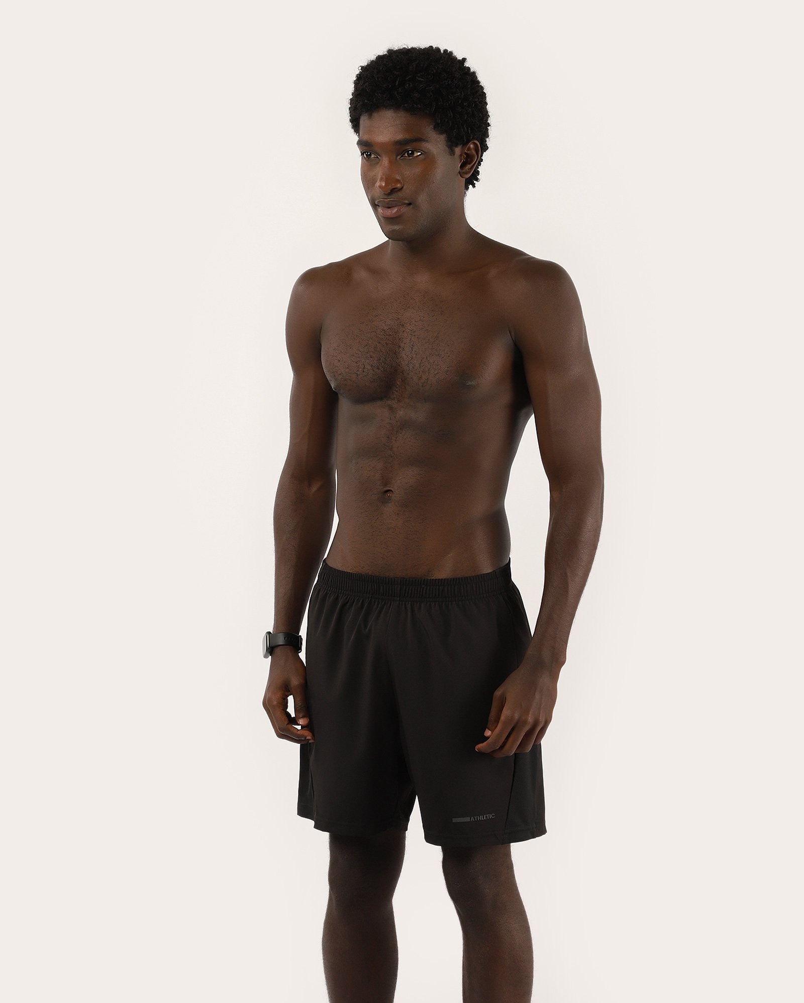 Bermuda esportiva masculina cós elástico athletic preta | Body Work