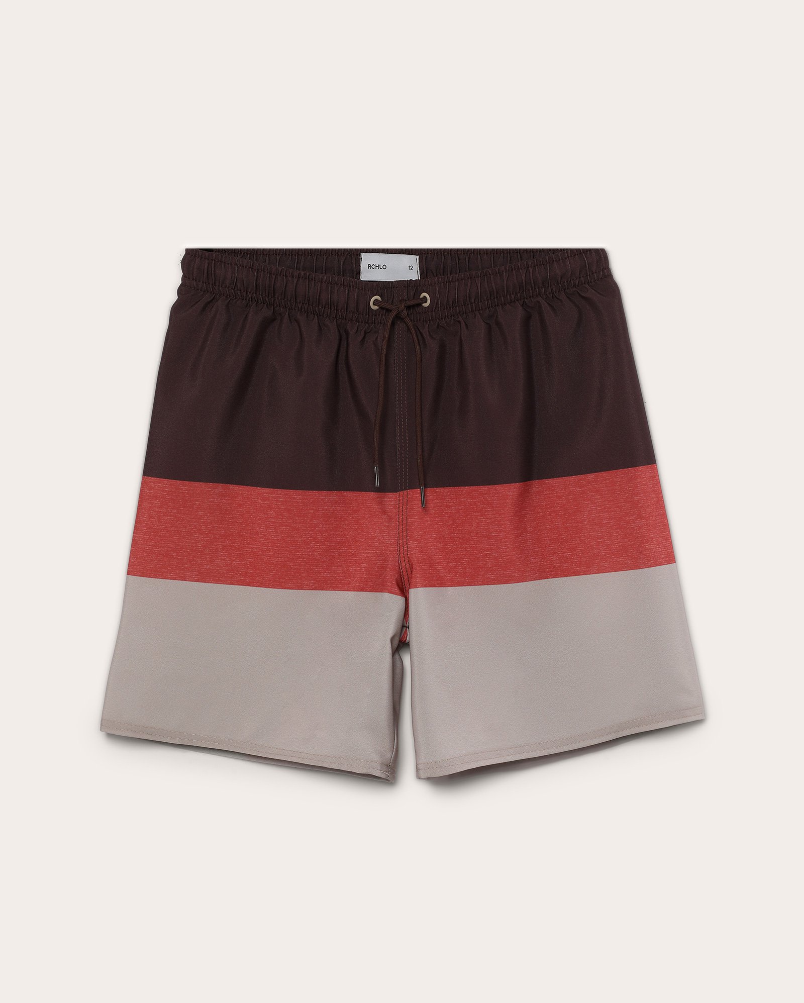 Short água juvenil cós elástico listrado multicor