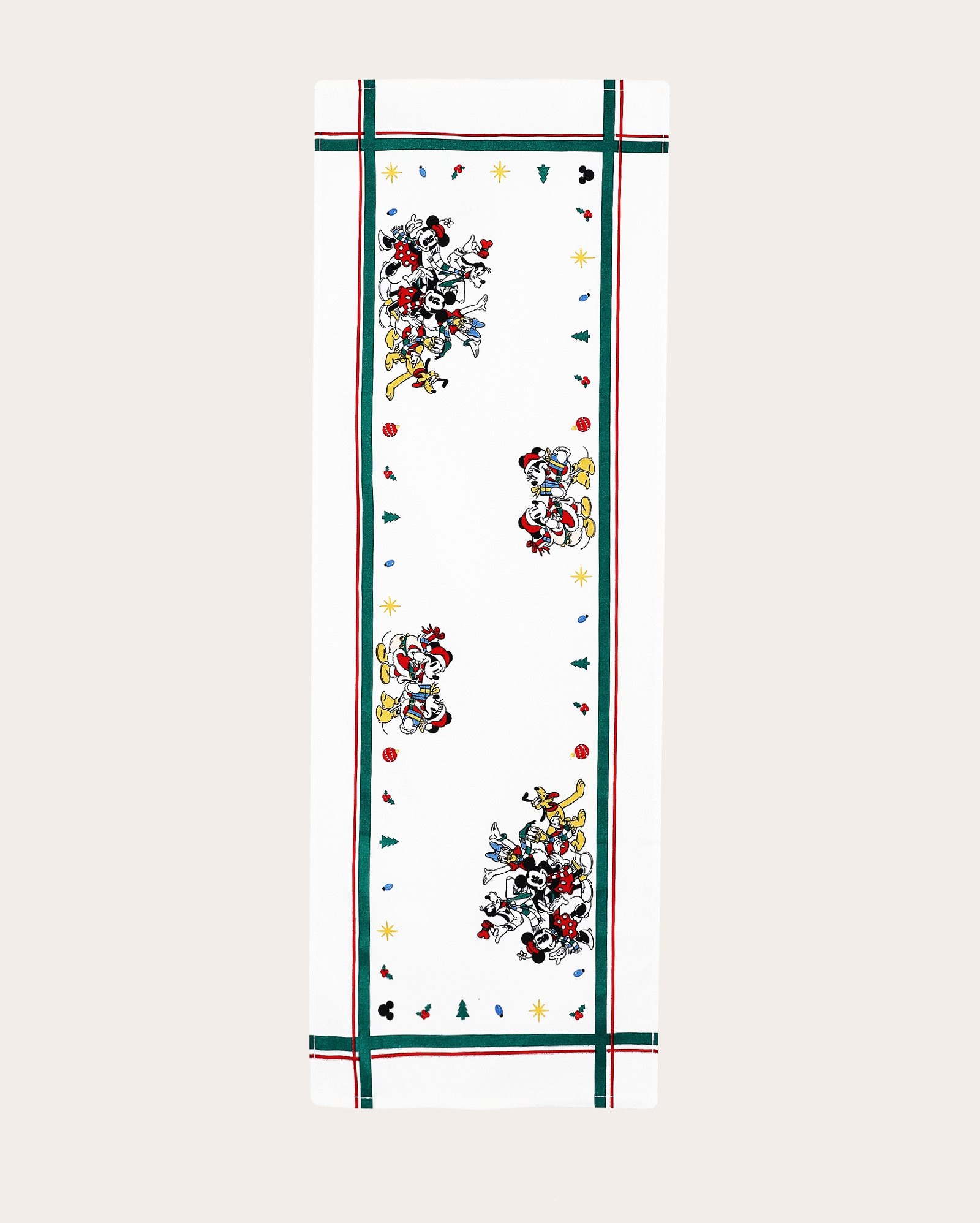 Caminho de mesa natalino Mickey e amigos 35x100cm - branco