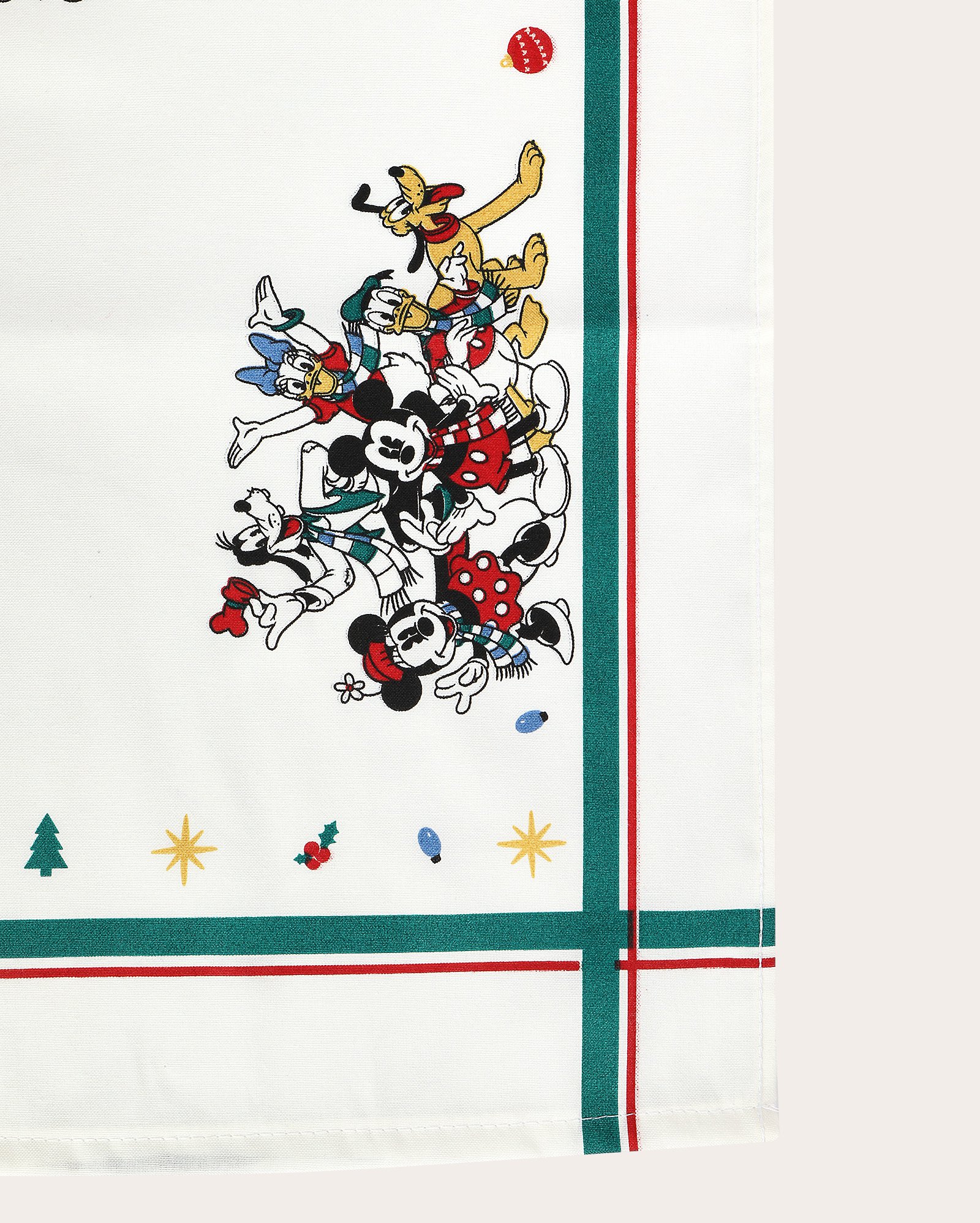 Caminho de mesa natalino Mickey e amigos 35x100cm - branco