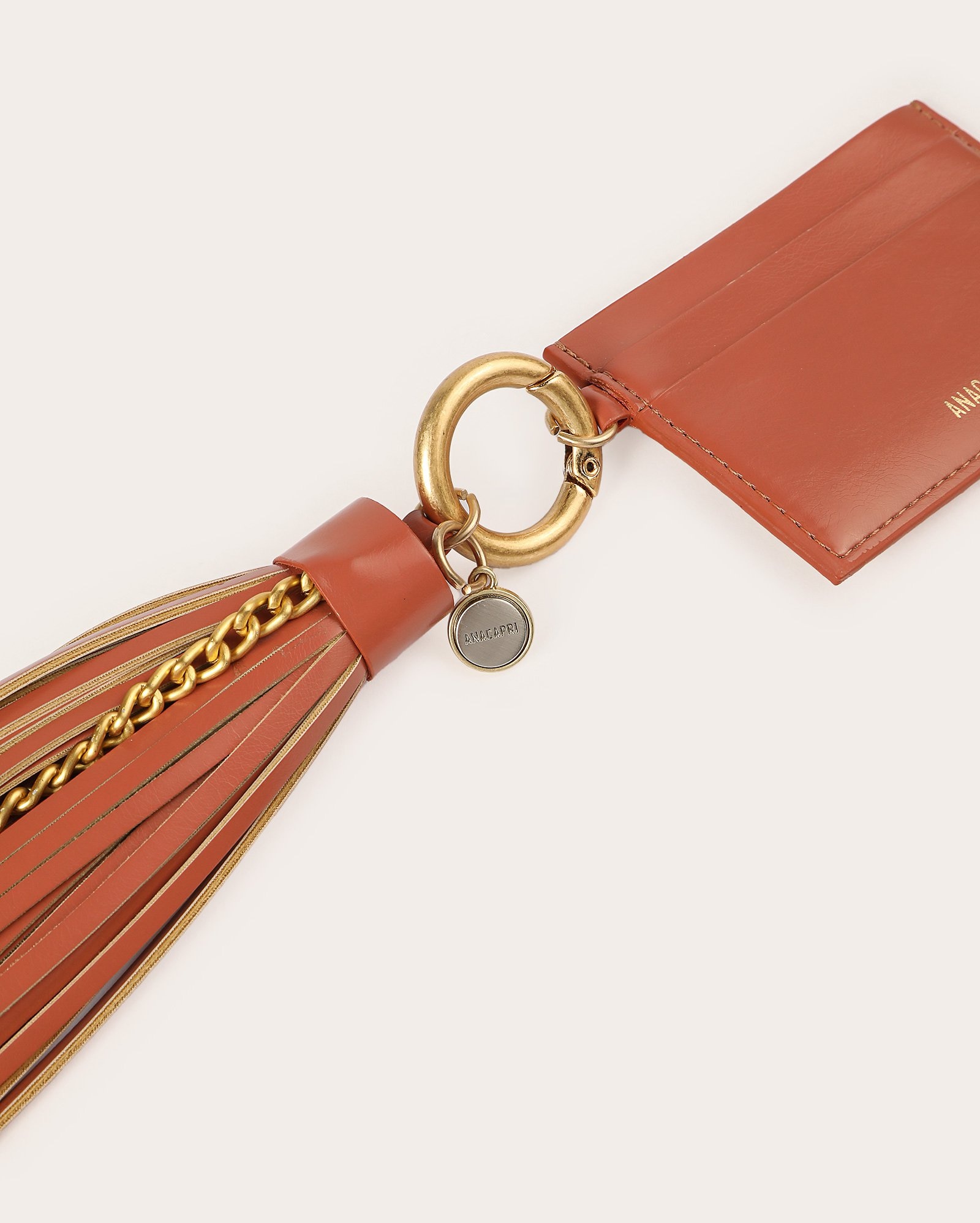 Porta cartão feminino com chaveiro tassel - Vermelho Claro | Anacapri