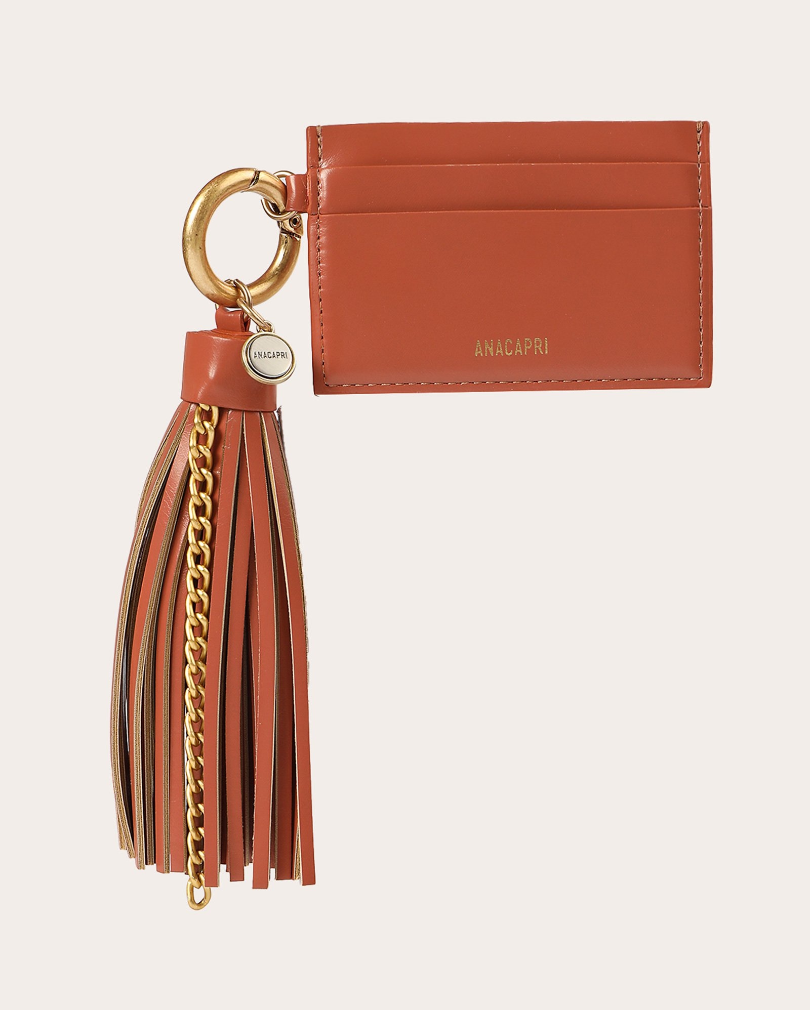 Porta cartão feminino com chaveiro tassel - Vermelho Claro | Anacapri