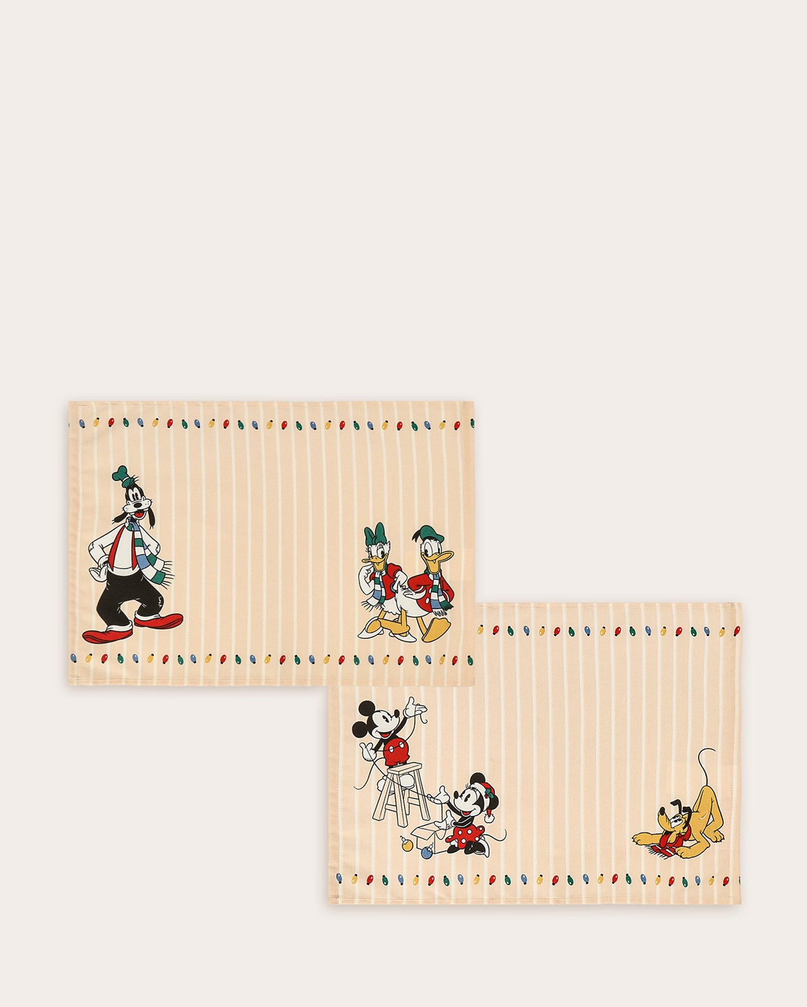 Jogo americano 2 peças natalino Mickey e amigos - bege | Disney