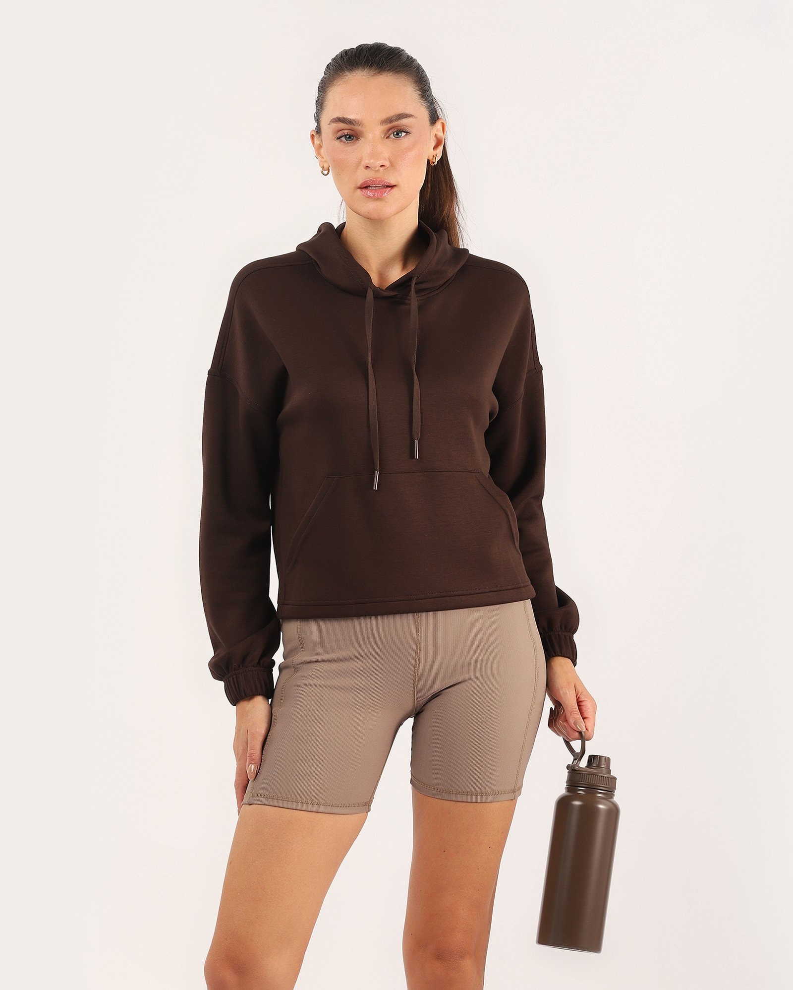 Blusa feminina em modal básica - Marrom | Body Work