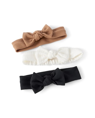 Kit faixa de cabelo bebê 3 peças com laço multicor | Carter's