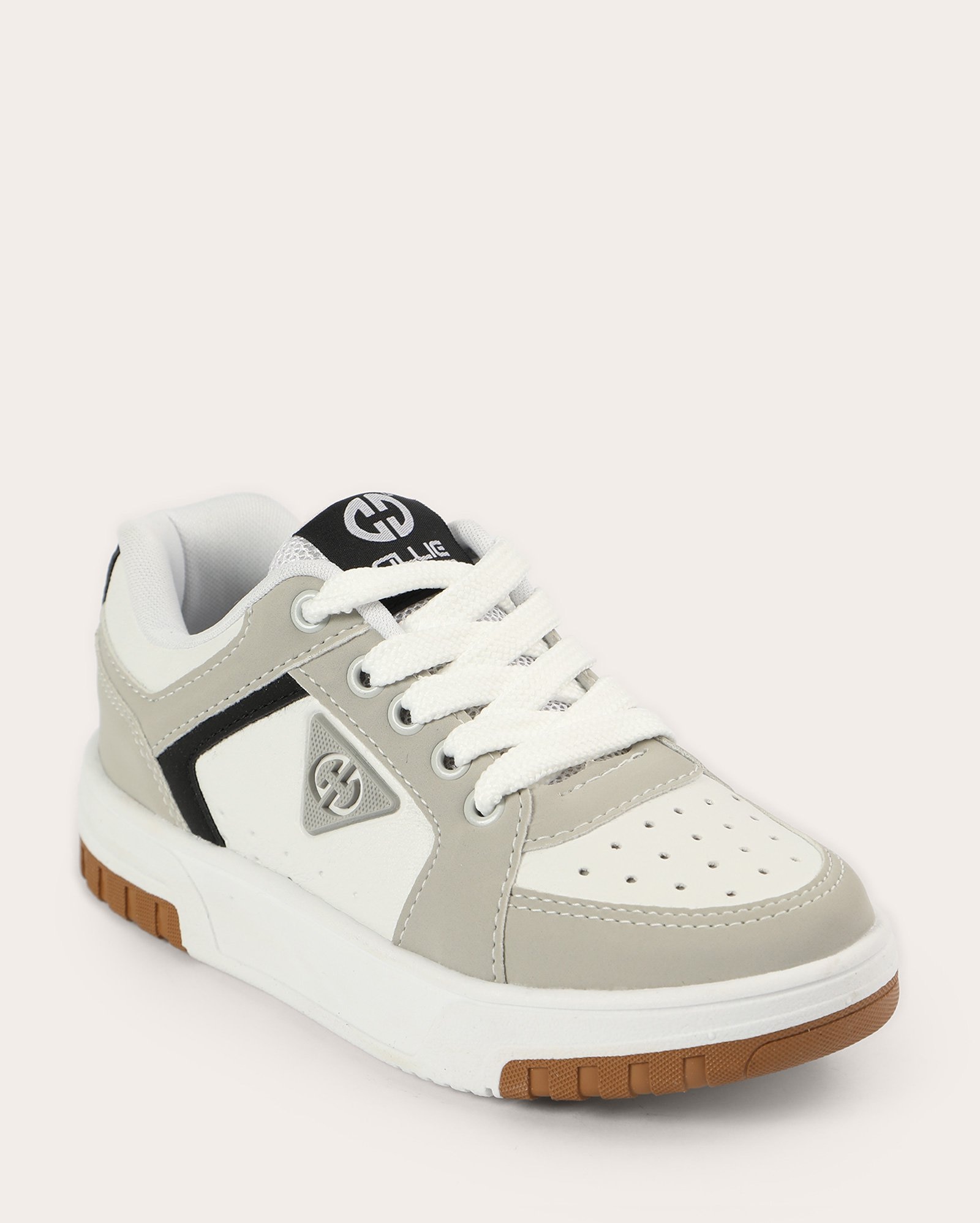 Tênis infantil casual com recortes 418 branco | Ollie