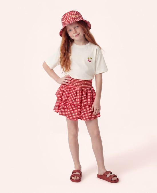 Saia infantil xadrez Triya 2-14A