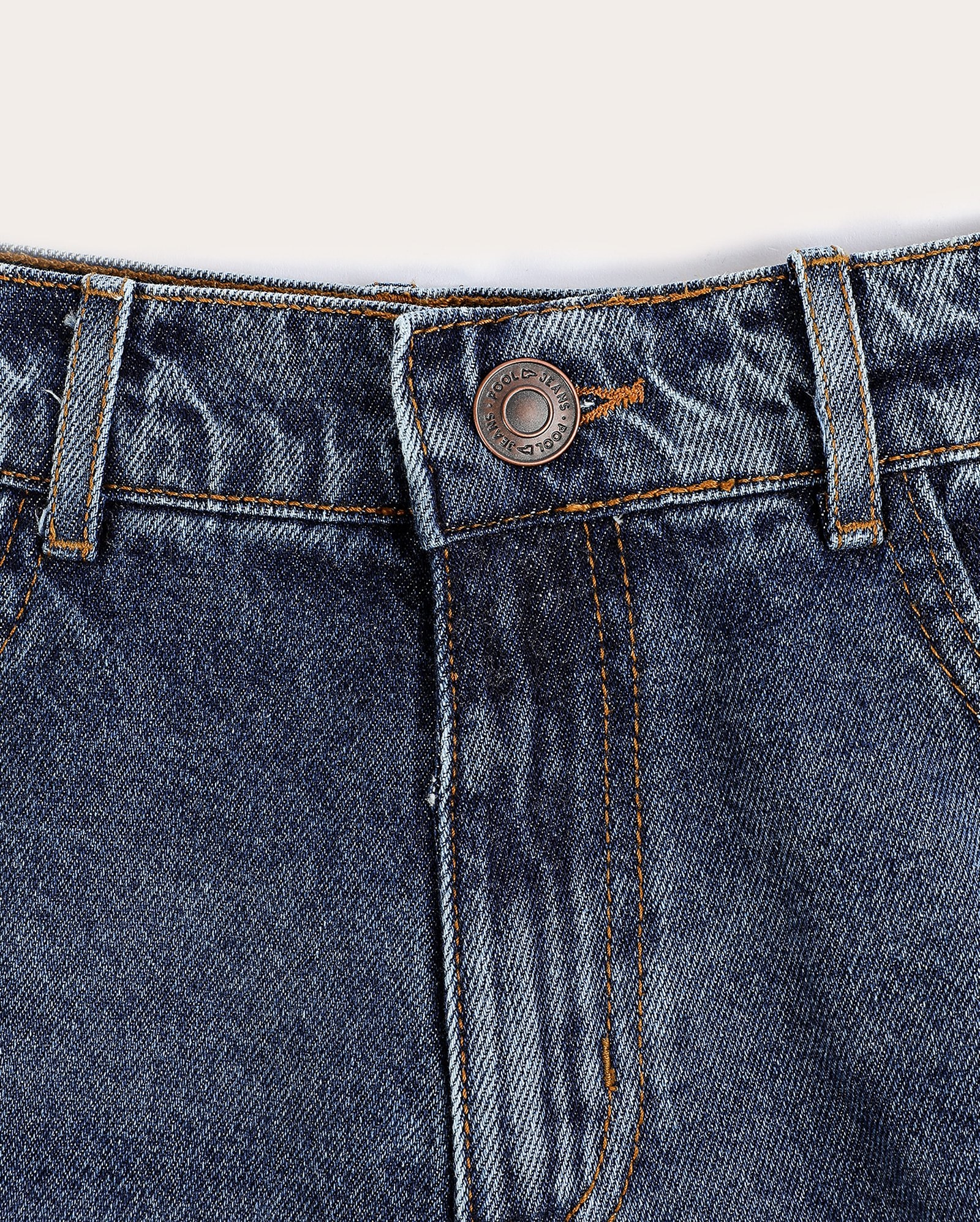 Calça jeans juvenil loose estonada - denim escuro