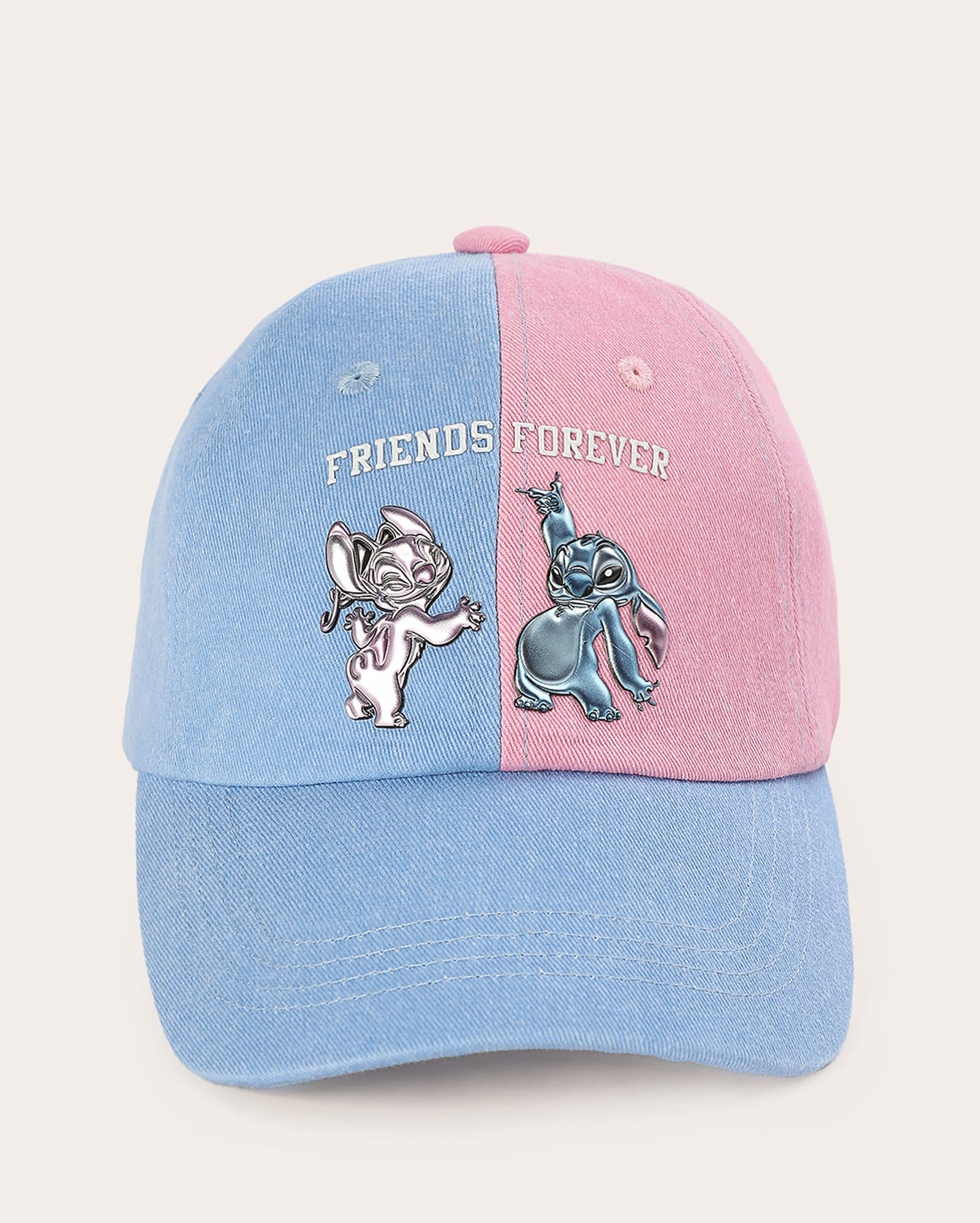 Boné infantil aba curva Angel e Stitch - multicor | Disney