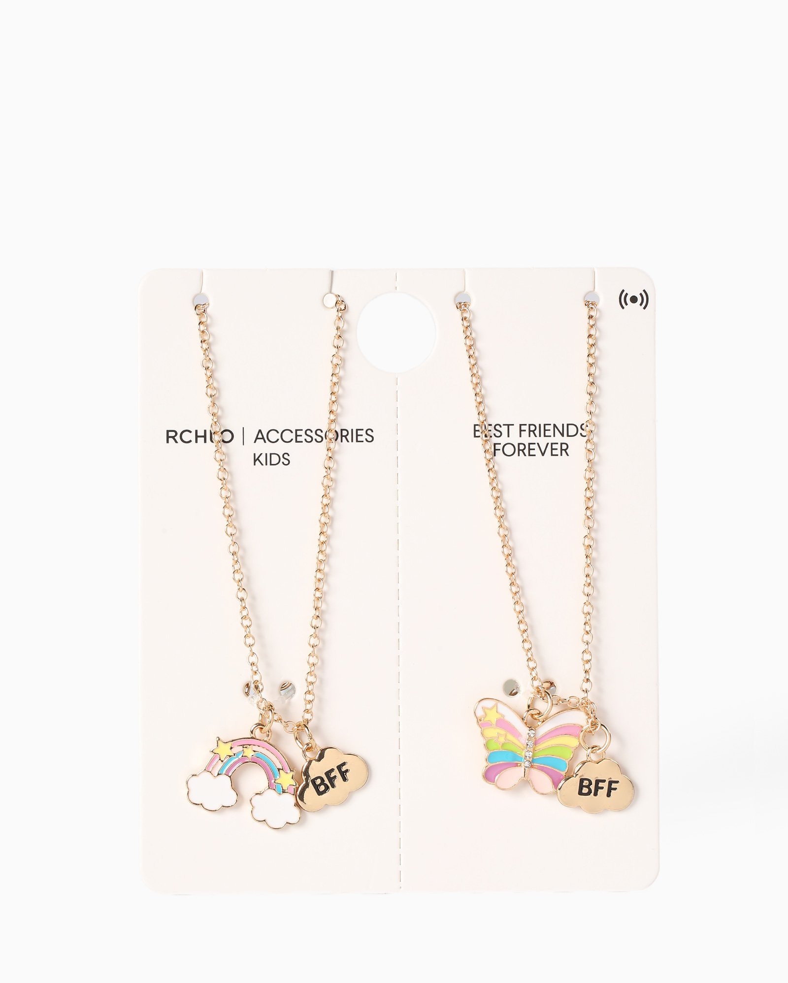 Kit colar infantil BFF Arco-Íris e Borboleta - multicor