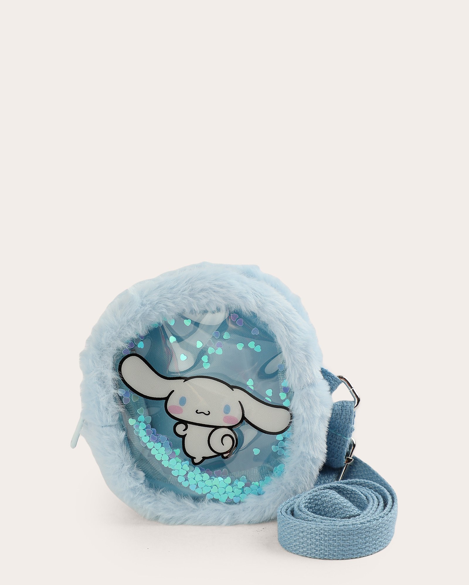 Bolsa infantil de pelúcia Cinnamoroll com alça - azul | Sanrio
