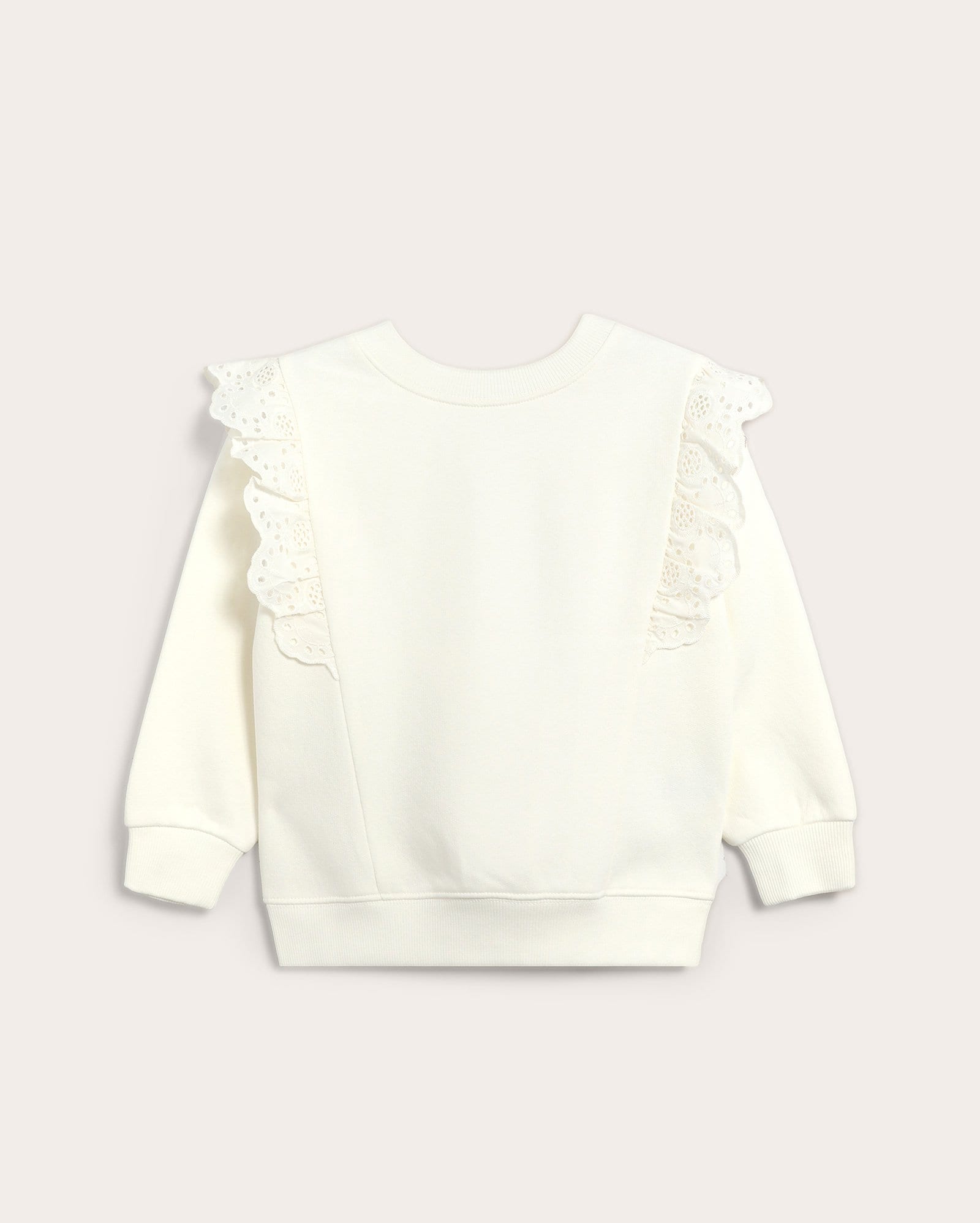 Moletom infantil com felpa e renda 1-6A - Off-white