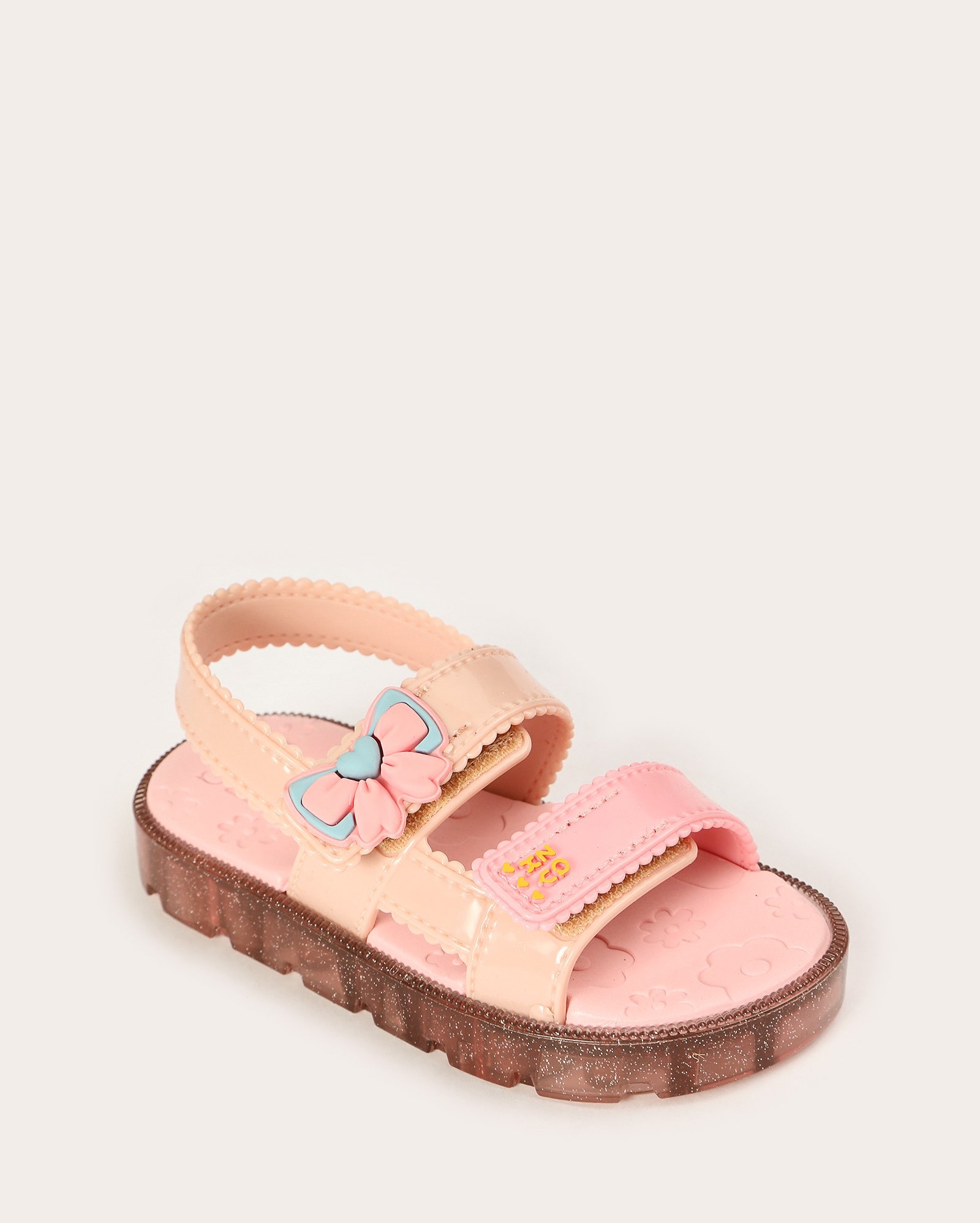 Sandália papete infantil com laço - rosa | Zaxy