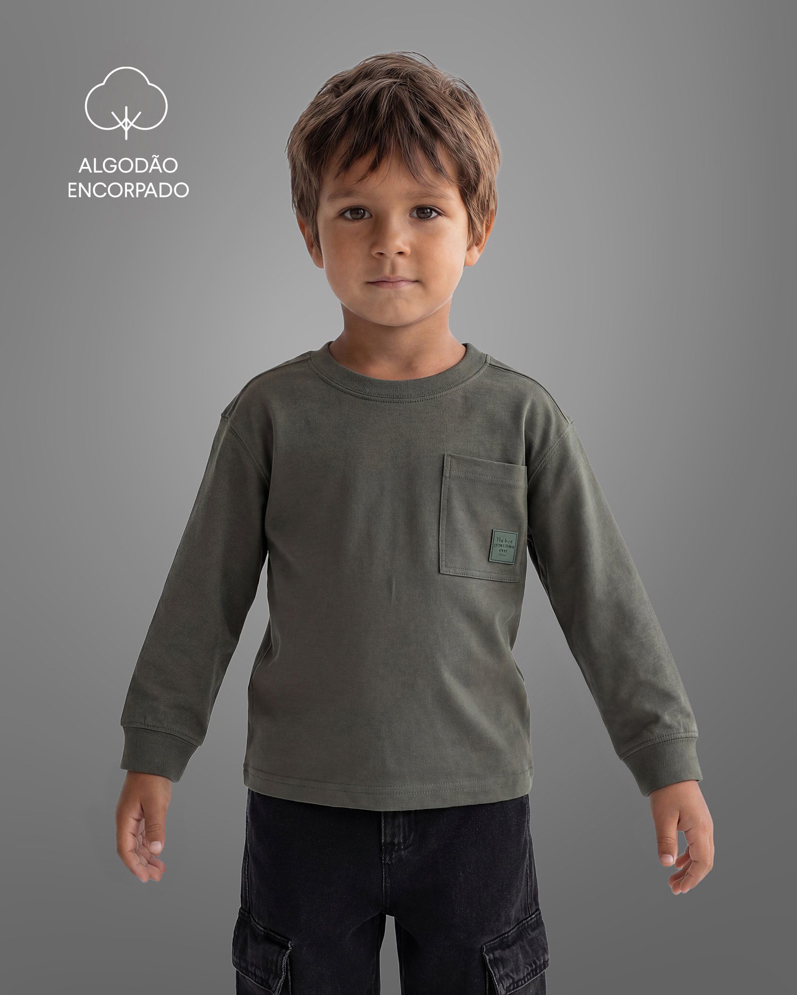 Camiseta infantil Tech UltraCotton com bolso 1-6A - verde