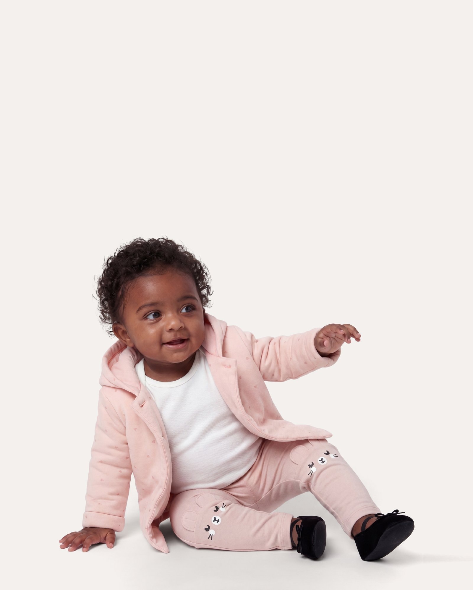 Legging bebê interativa de coelhinho - rosa