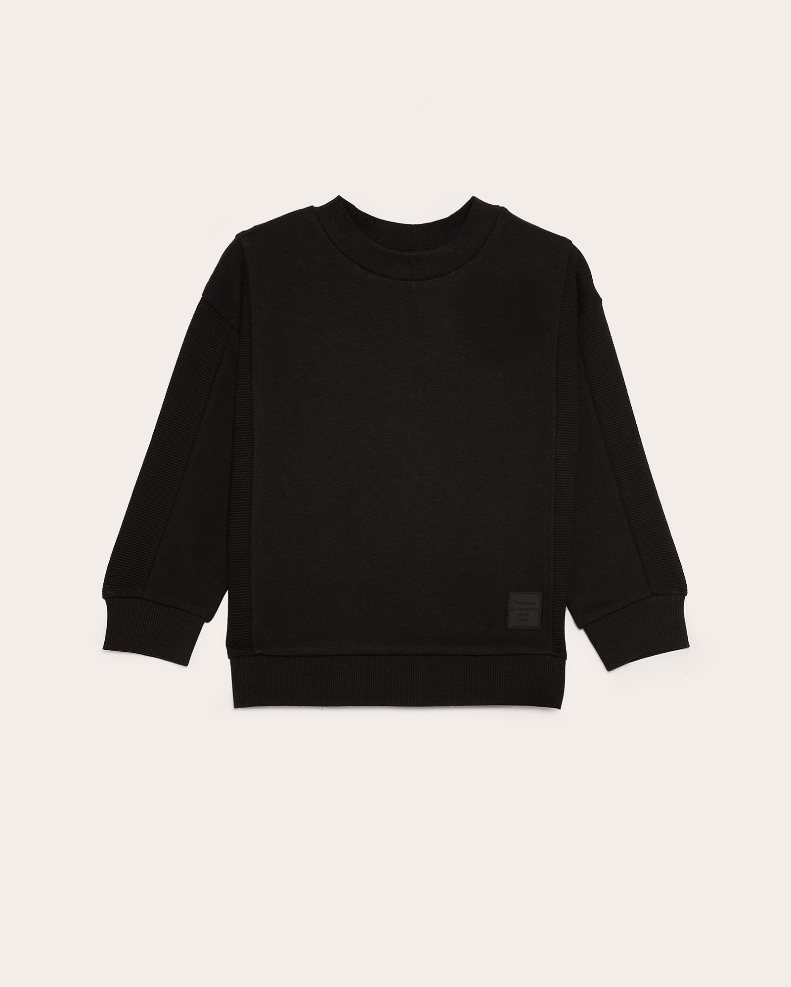Blusa de moletom infantil sem felpa 1-6A - Preto