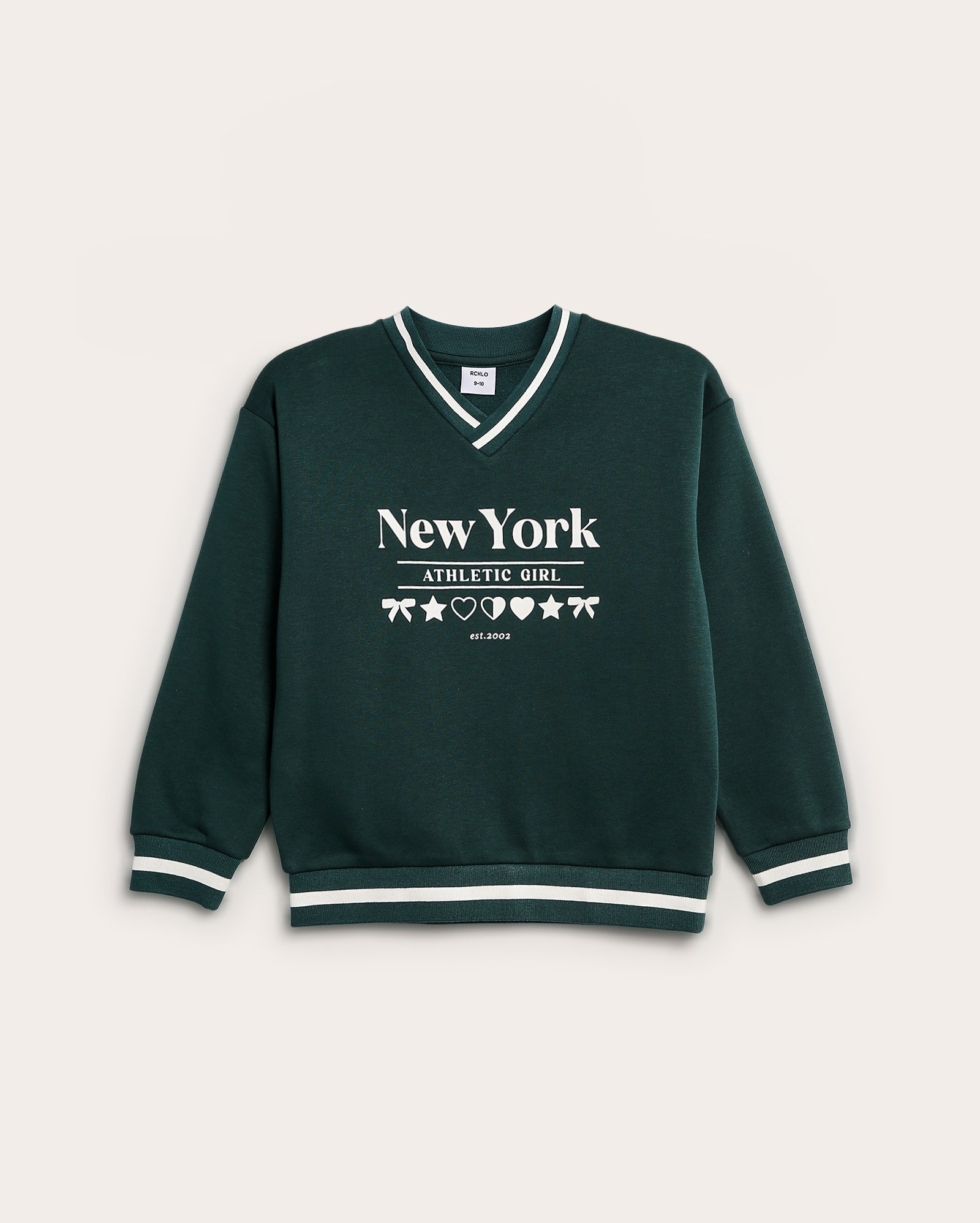 Blusa de moletom infantil New York Athletic Girl 6-14A - verde
