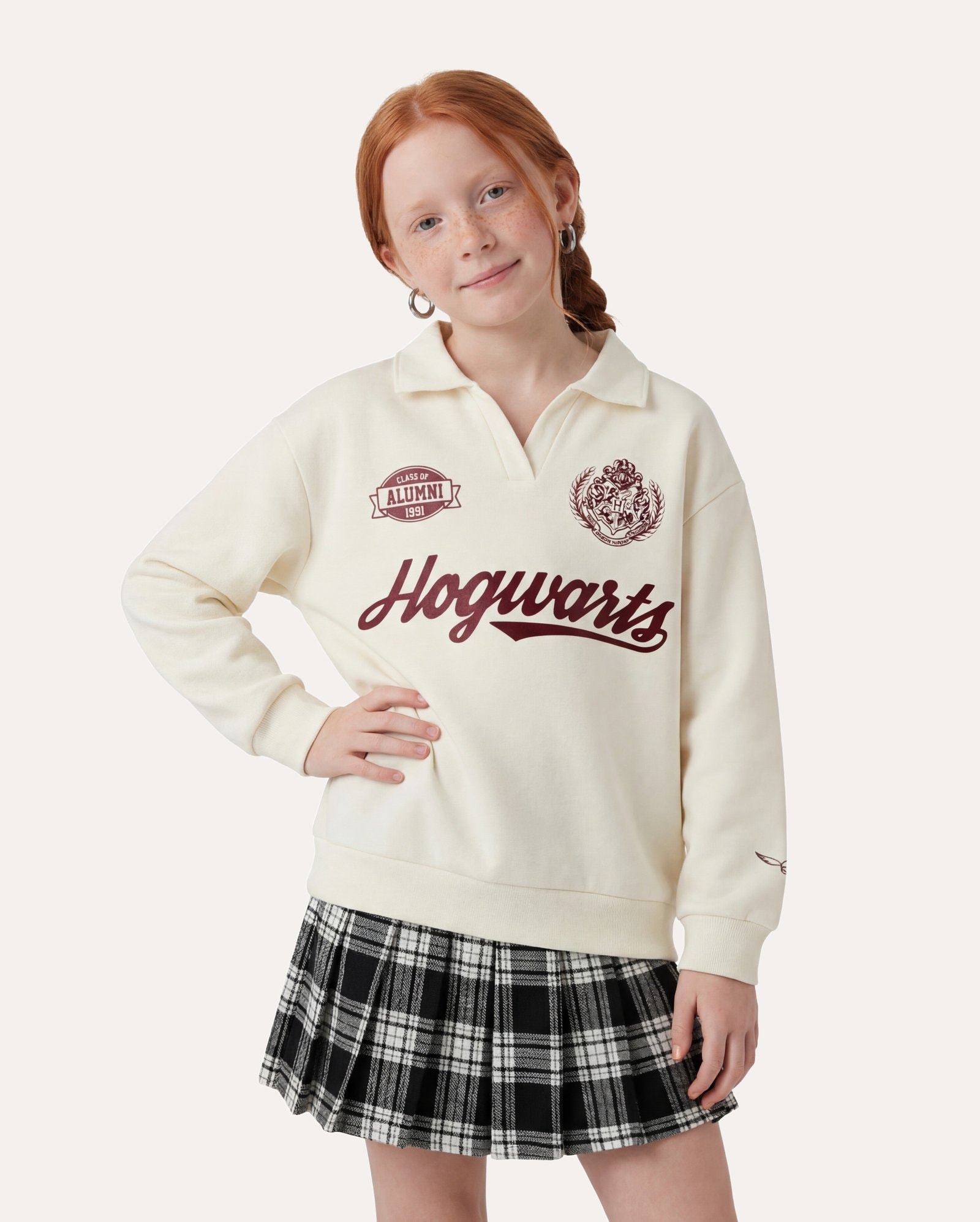 Moletom infantil com felpa Hogwarts 8-14A - off-white | Warner Bros.