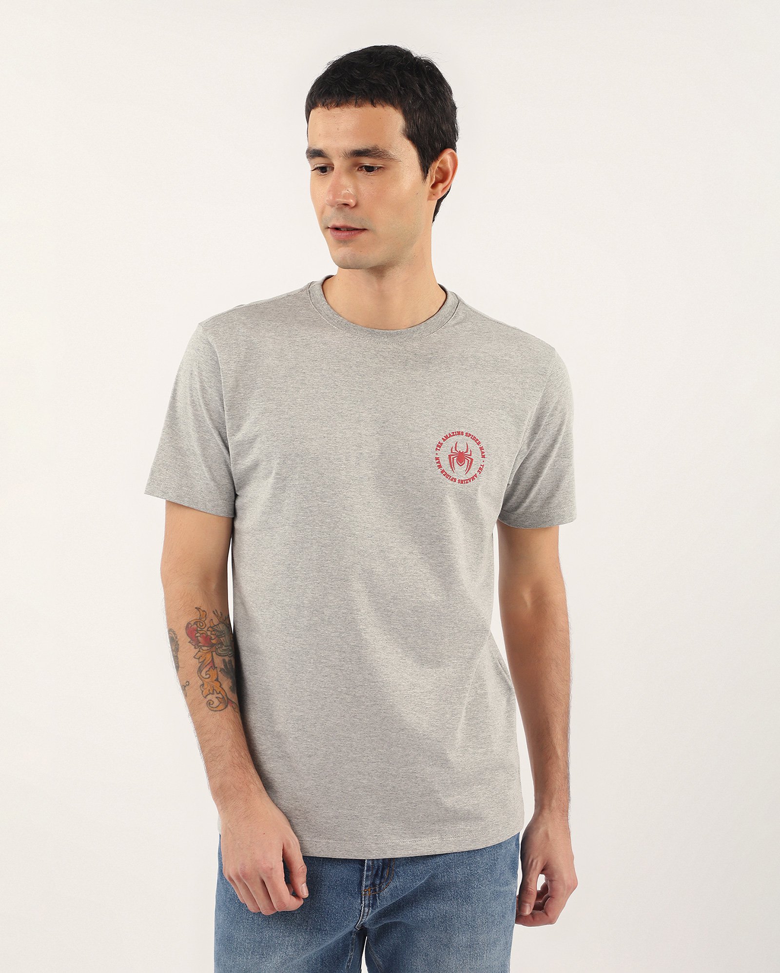 Camiseta masculina homem aranha mescla - cinza | Marvel