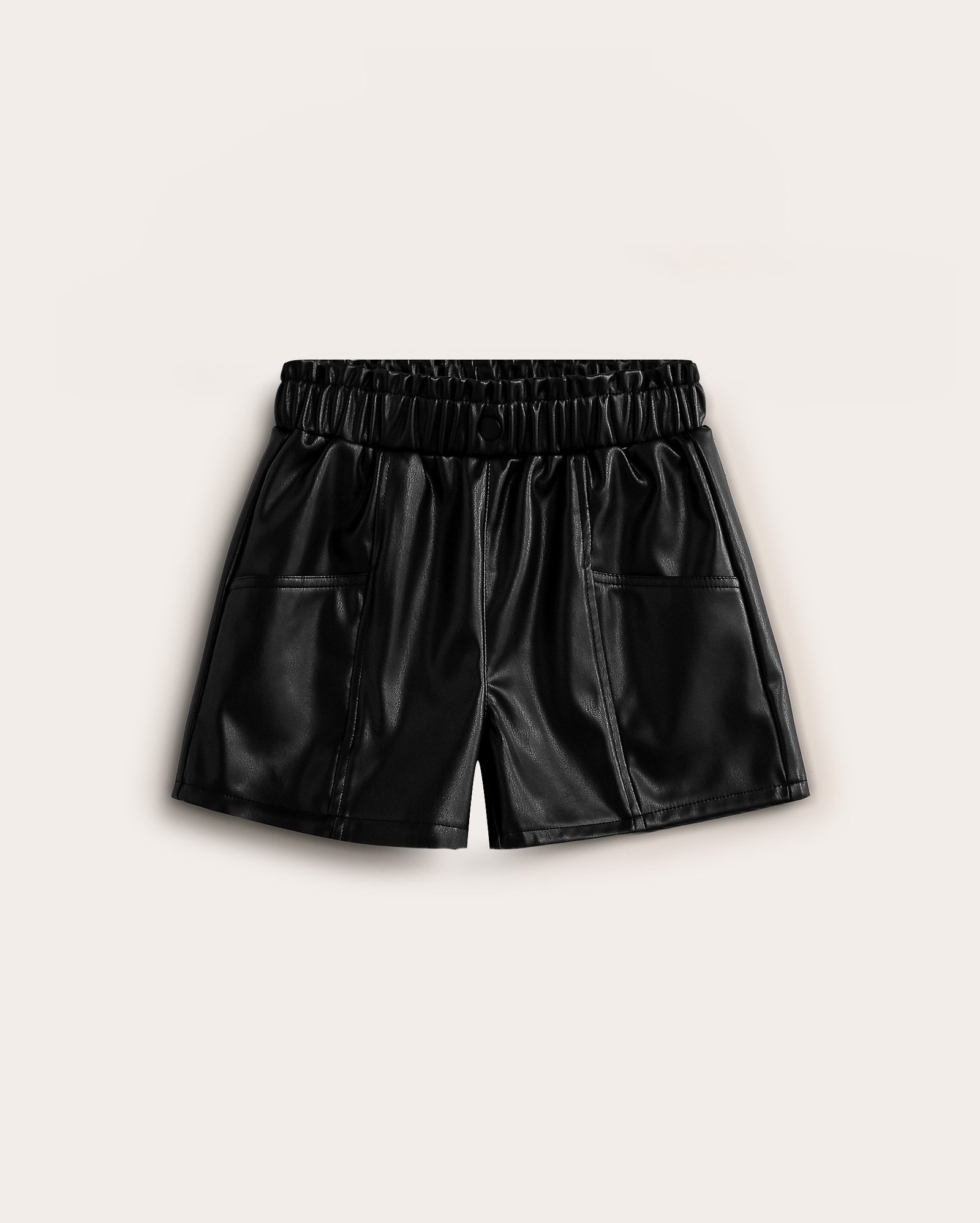 Short infantil de poliuretano 6-14A - preto