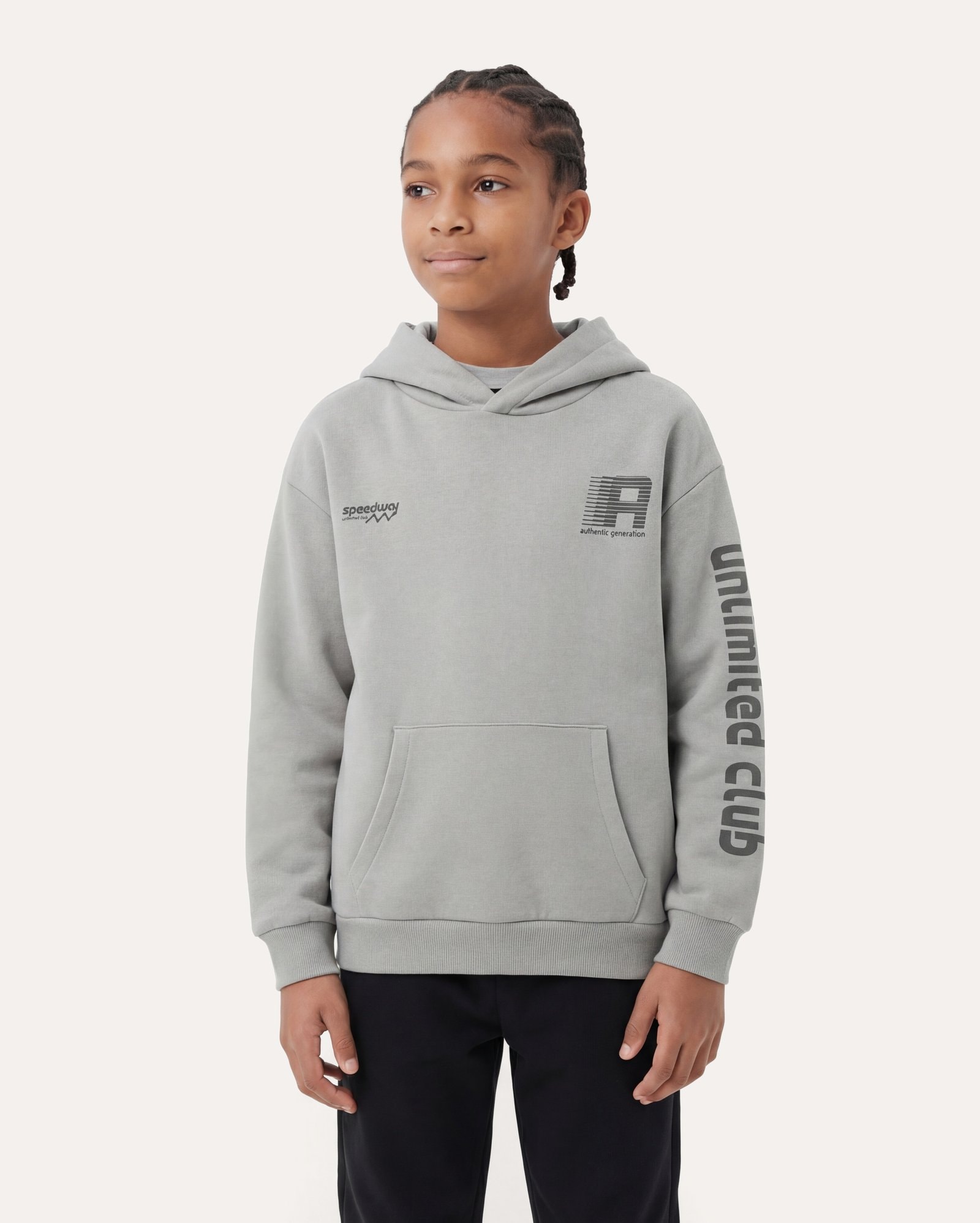 Blusa de moletom infantil com felpa 6-14A - cinza