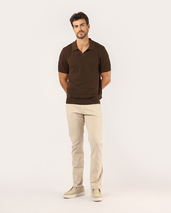 Calça sarja masculina slim - bege | Pool Jeans