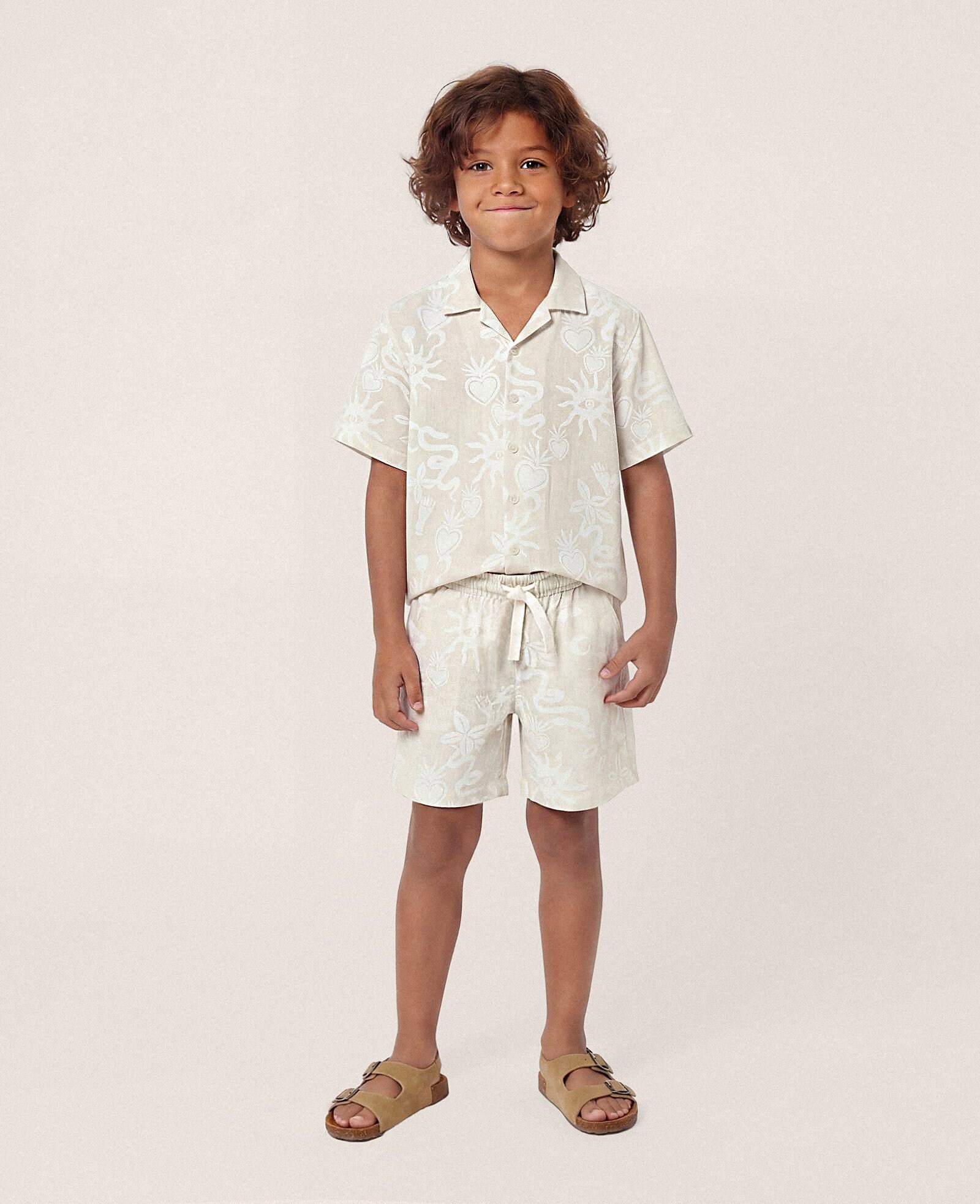 Camisa Infantil viscose Helô Rocha 6-14A - bege — foto 3
