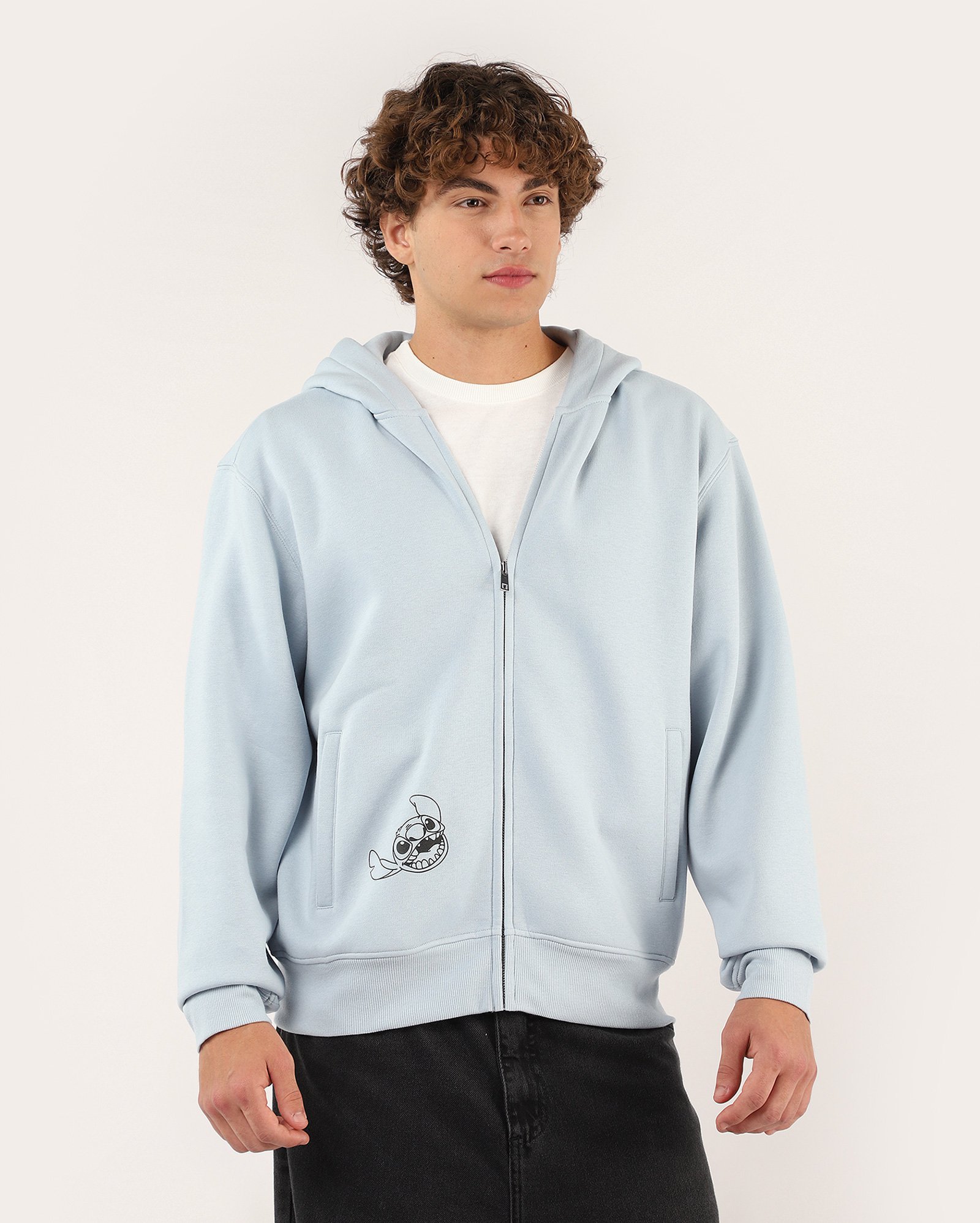 Jaqueta de moletom masculina relaxed Stitch - azul | Disney