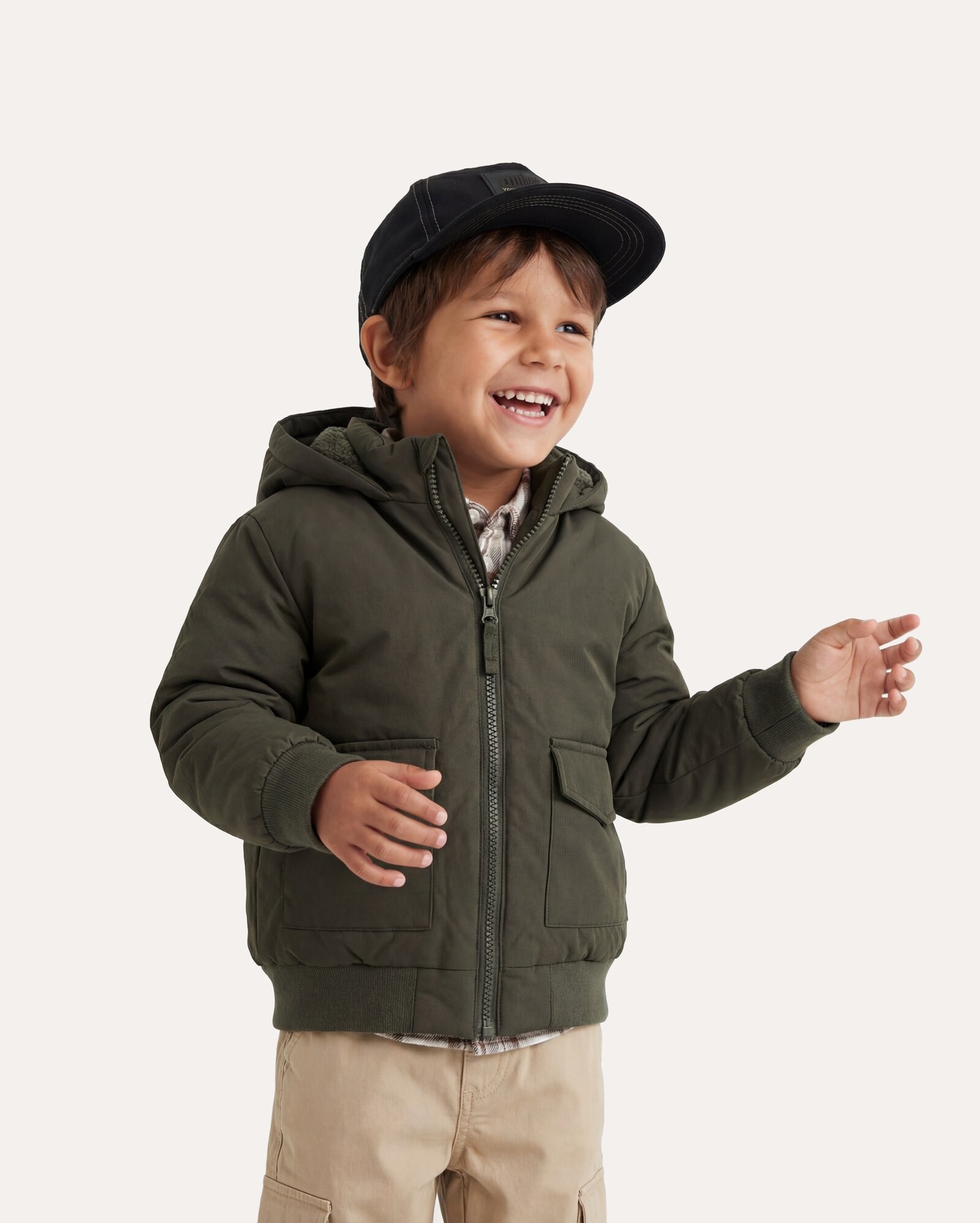Jaqueta infantil com capuz - verde