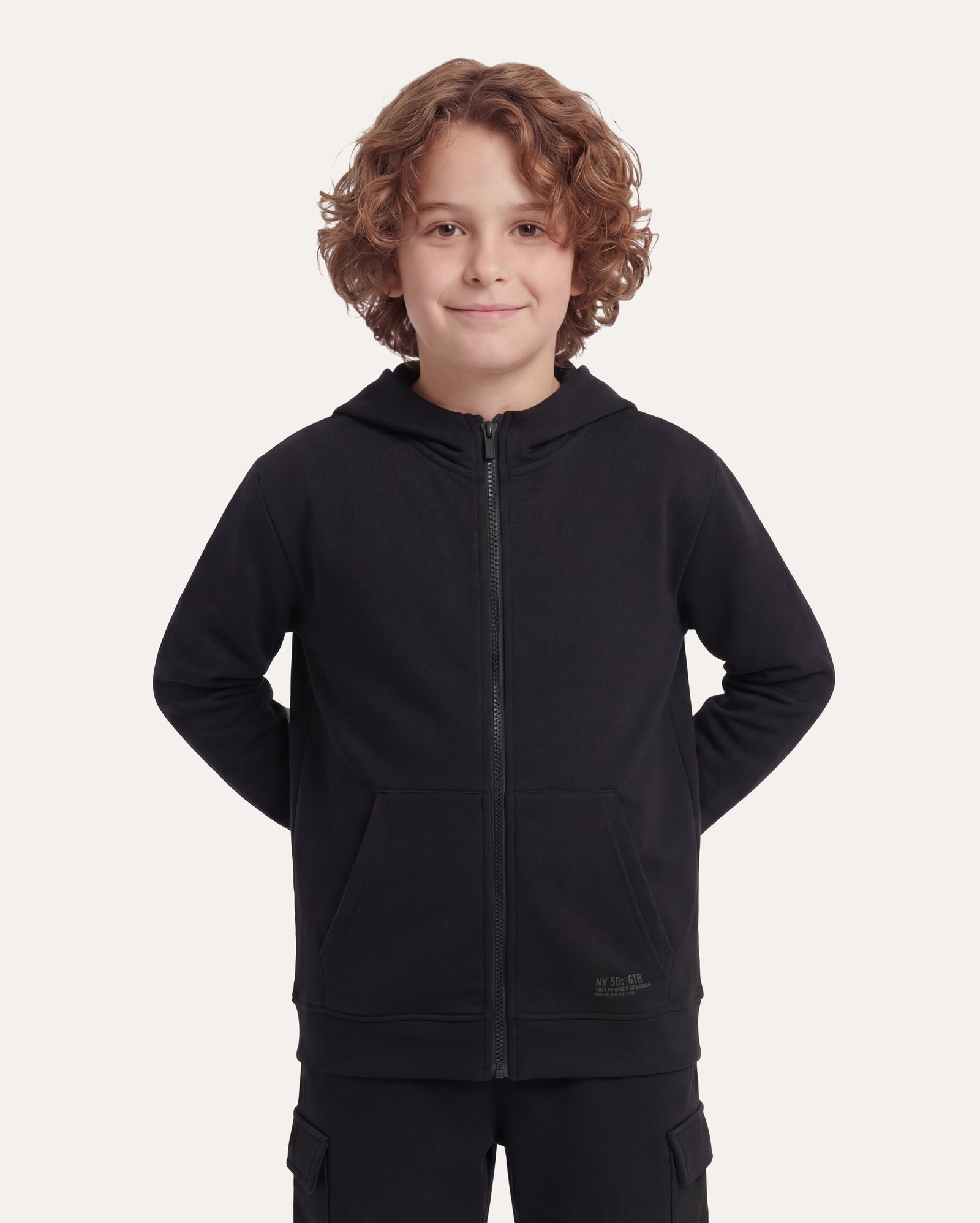Blusa moletom infantil sem felpa básica 6-14A - Preto