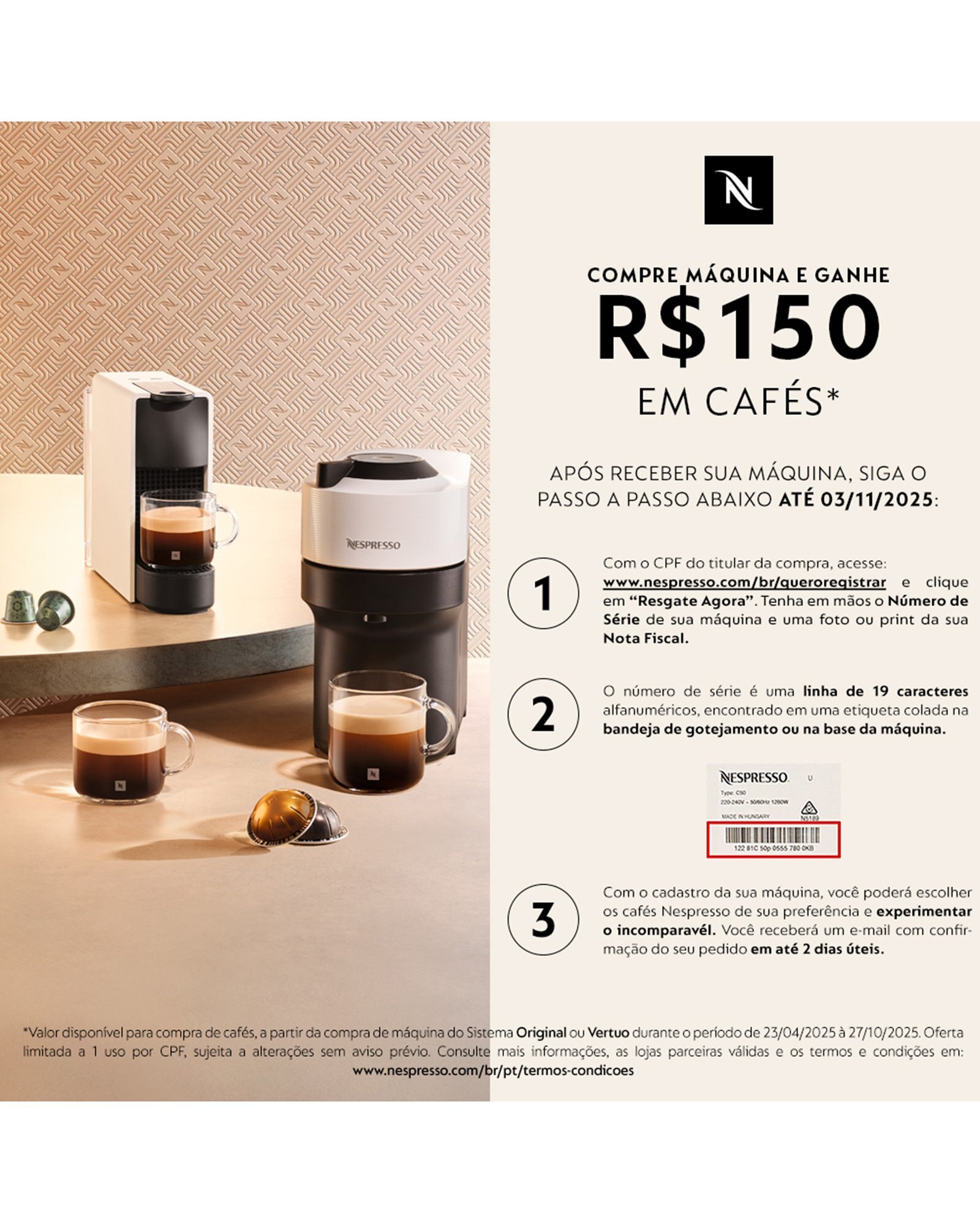 Máquina de café Vertuo Lattissima preta | Nespresso