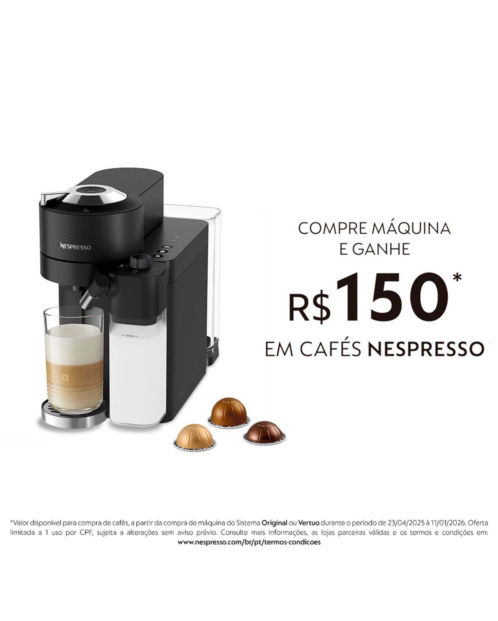 Cafeteira Expresso Nespresso Vertuo Lattissima Preto 110v - Gdv5brbkne