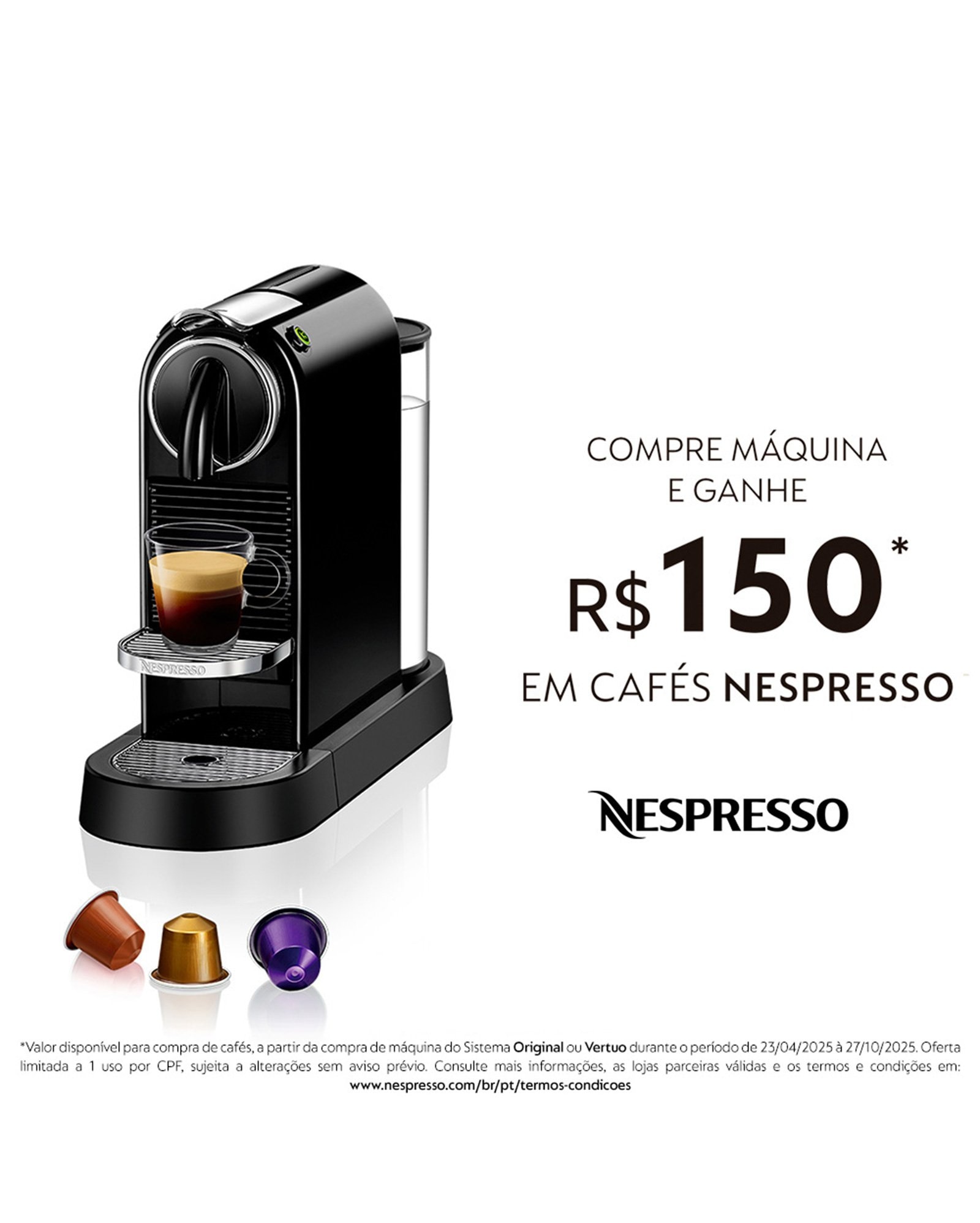 Máquina de café Citiz preta | Nespresso