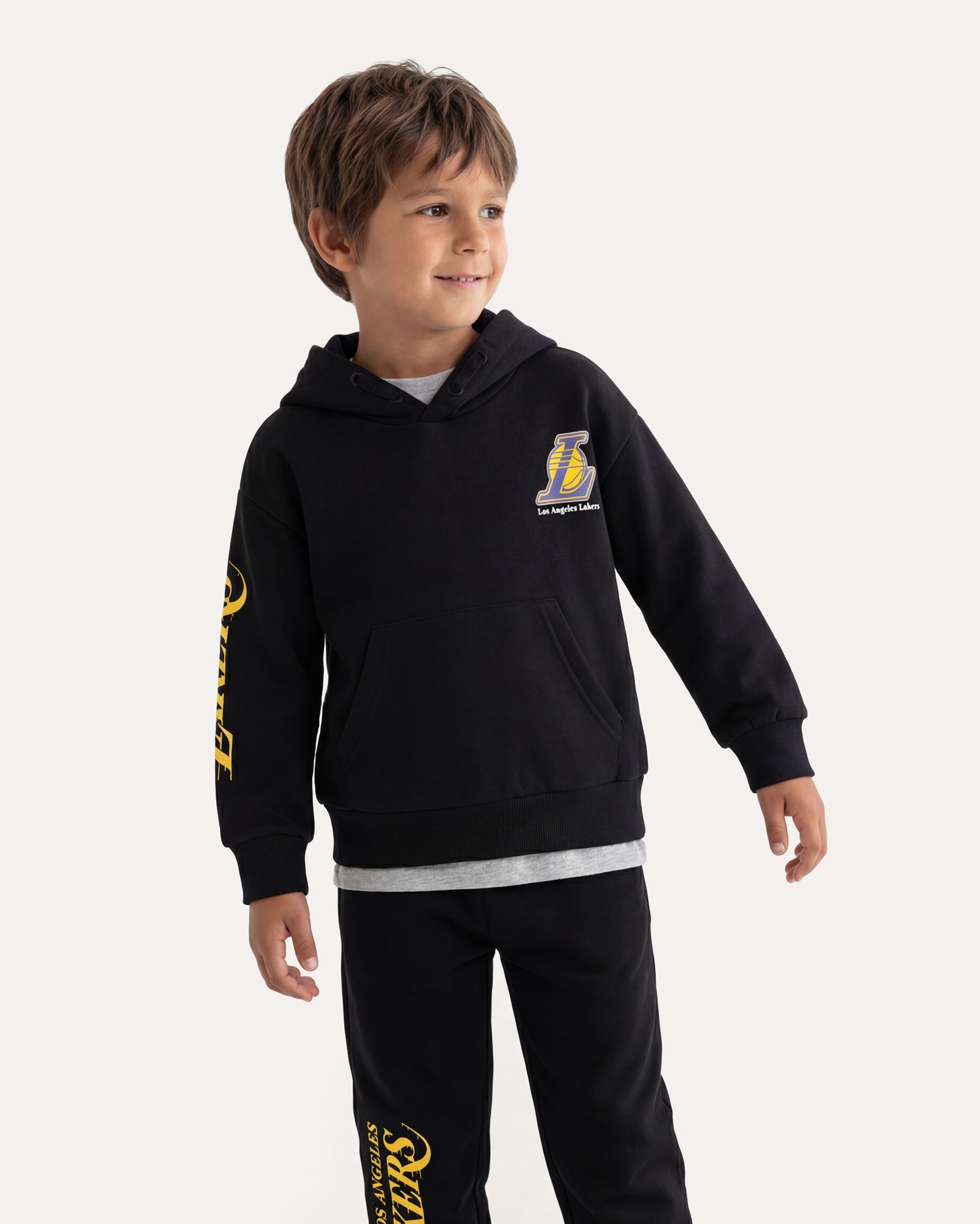Blusa de moletom infantil com felpa Lakers 1-6A - preta | NBA