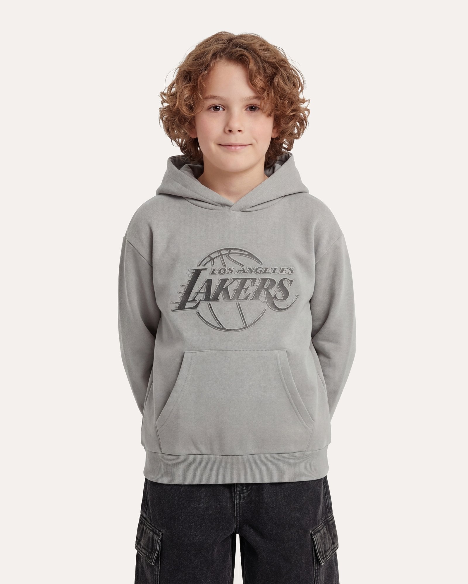 Blusa de moletom infantil Los Angeles Lakers com felpa 6-14A - cinza | NBA