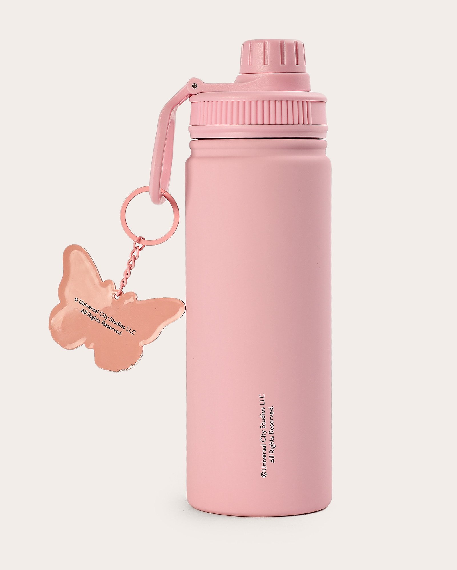 Garrafa squeeze de metal 750ml + chaveiro Wicked - rosa | Universal