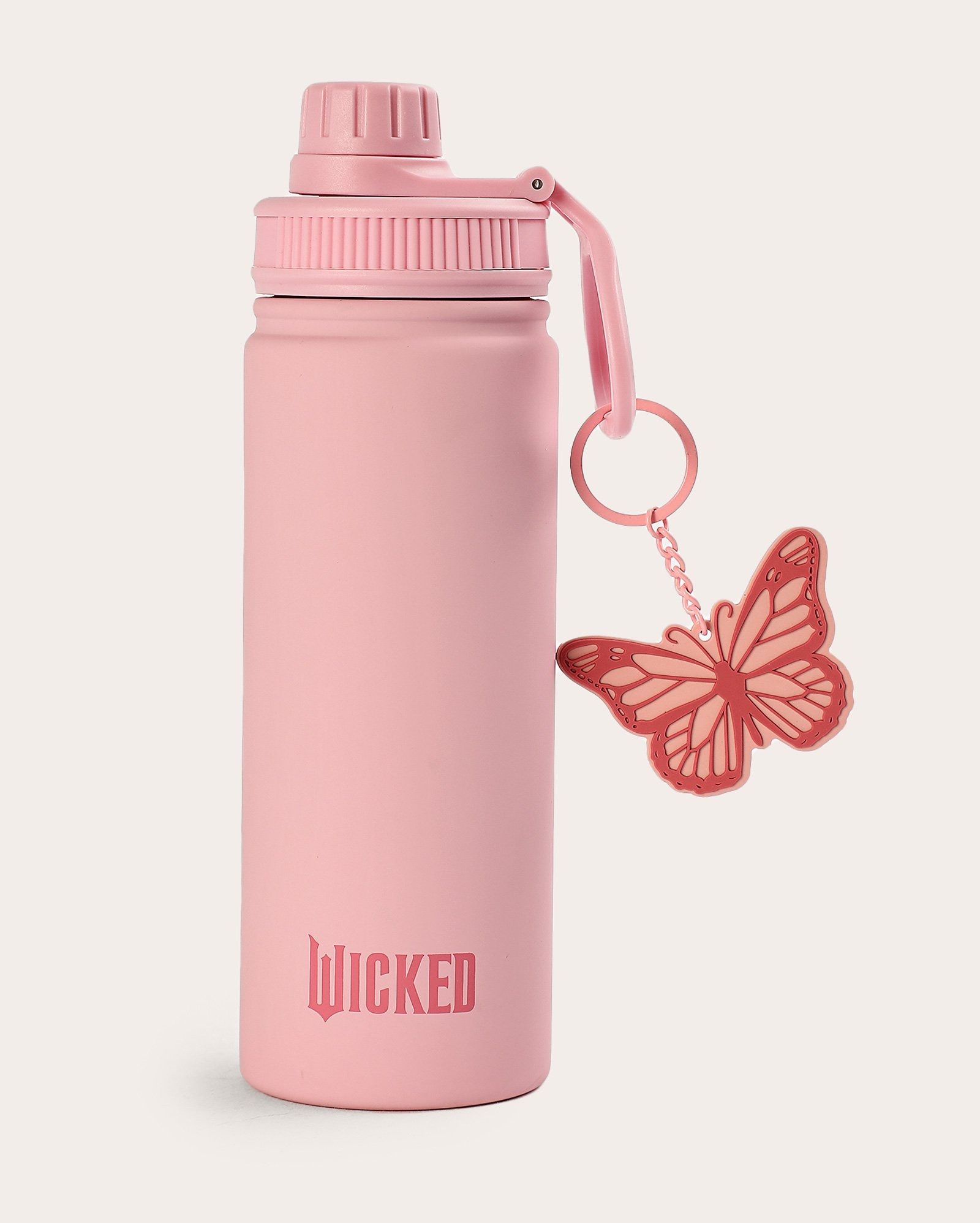 Garrafa squeeze de metal 750ml + chaveiro Wicked - rosa | Universal