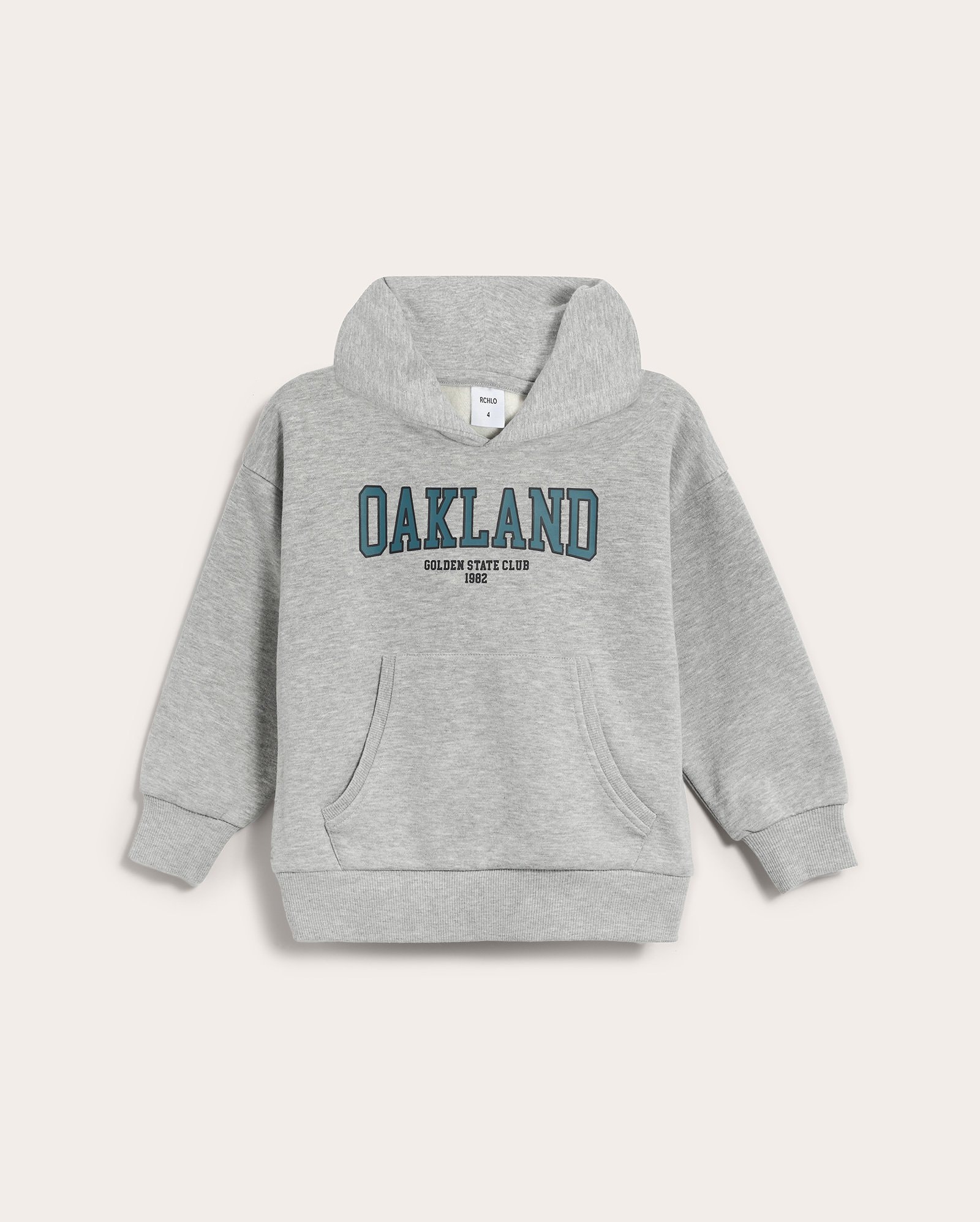 Blusa de moletom infantil com felpa e capuz Oakland 1-6A - cinza