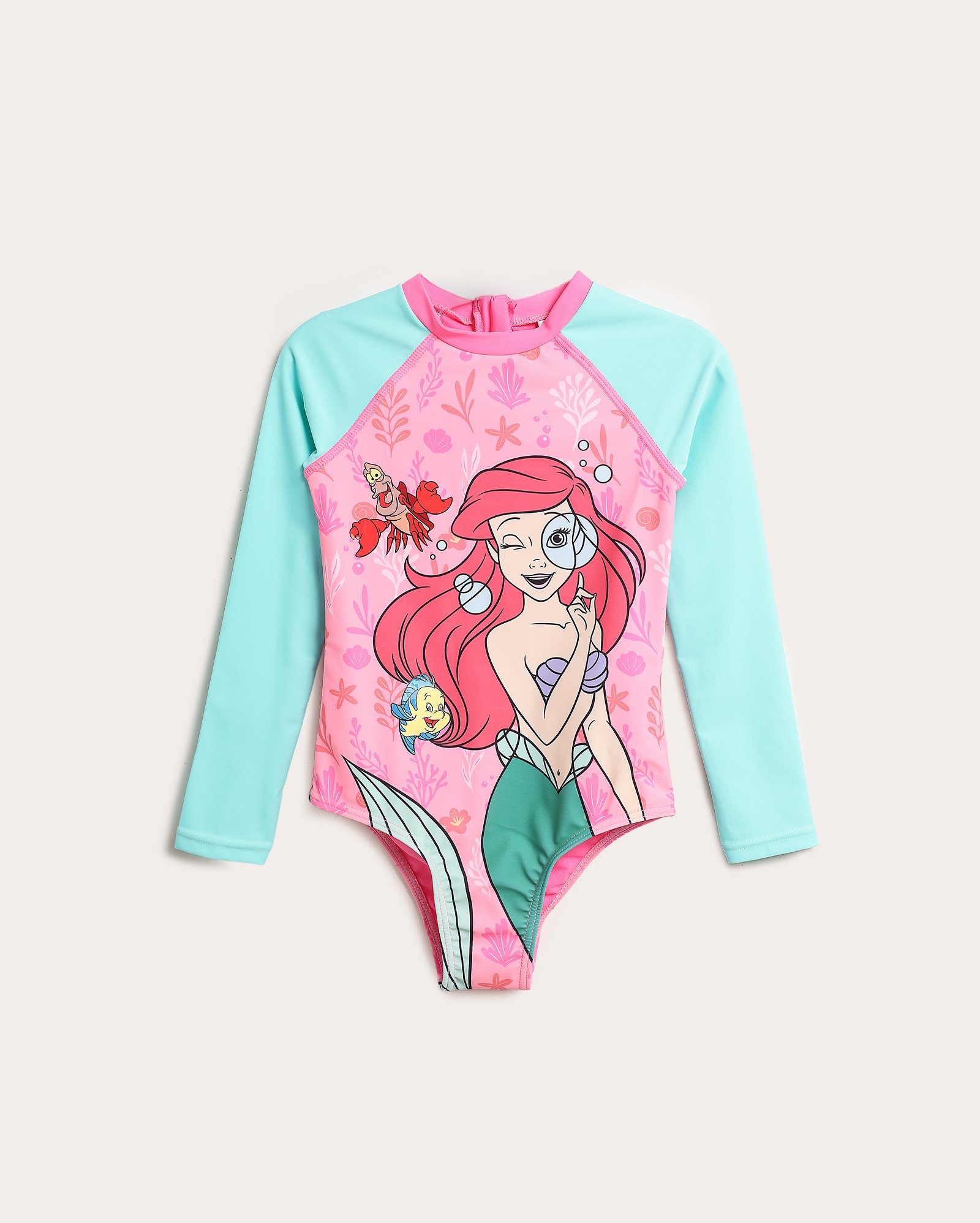 Maiô infantil Pequena Sereia com proteção UV50+ 4-10A - rosa | Disney